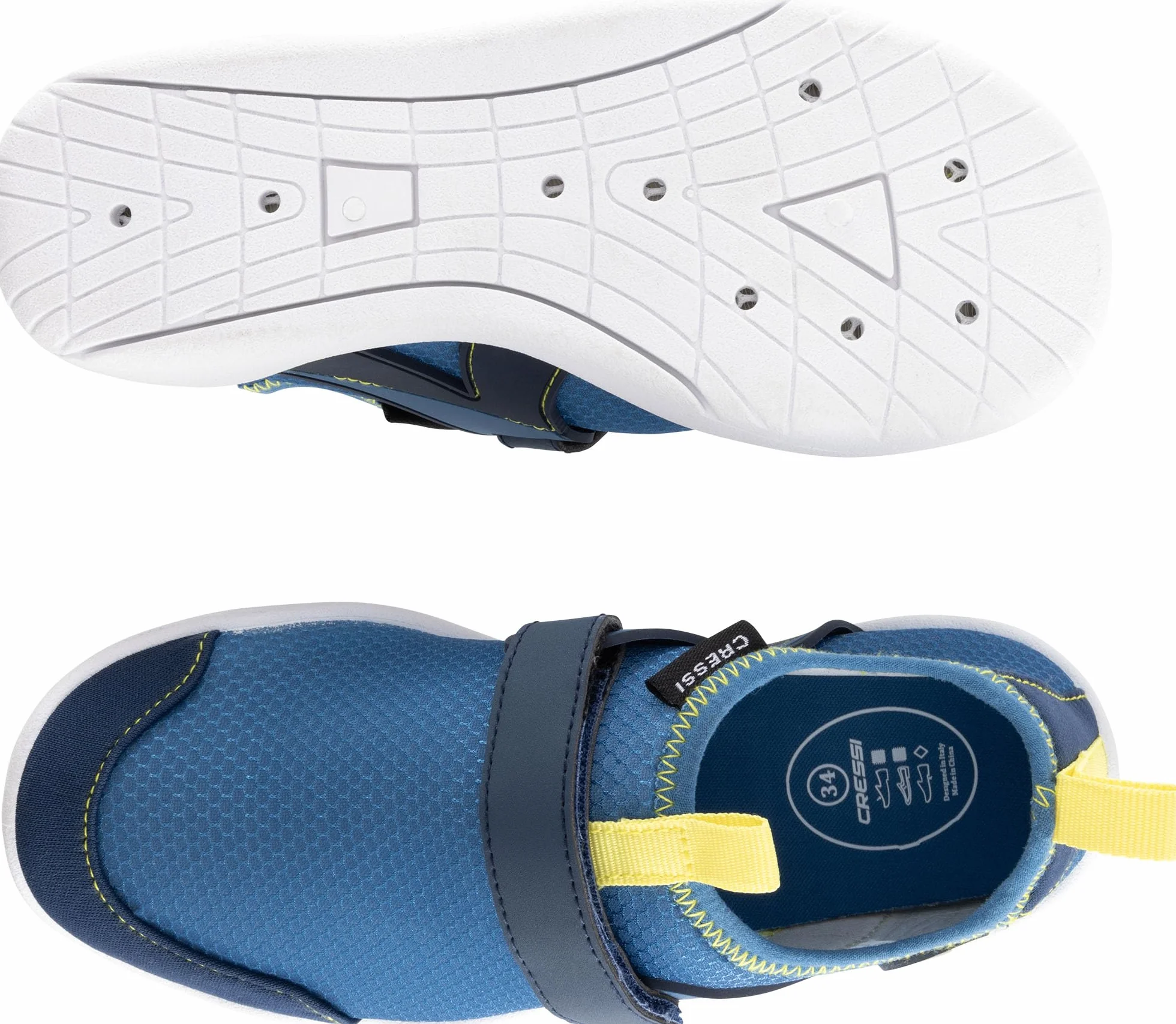 CRESSI Lunar Shoes Blue/Lime 29 - Buty Junior Idealne do odkrywania wodnego świata, idealne na letnie przygody, niebieskie/limonkowe, 29