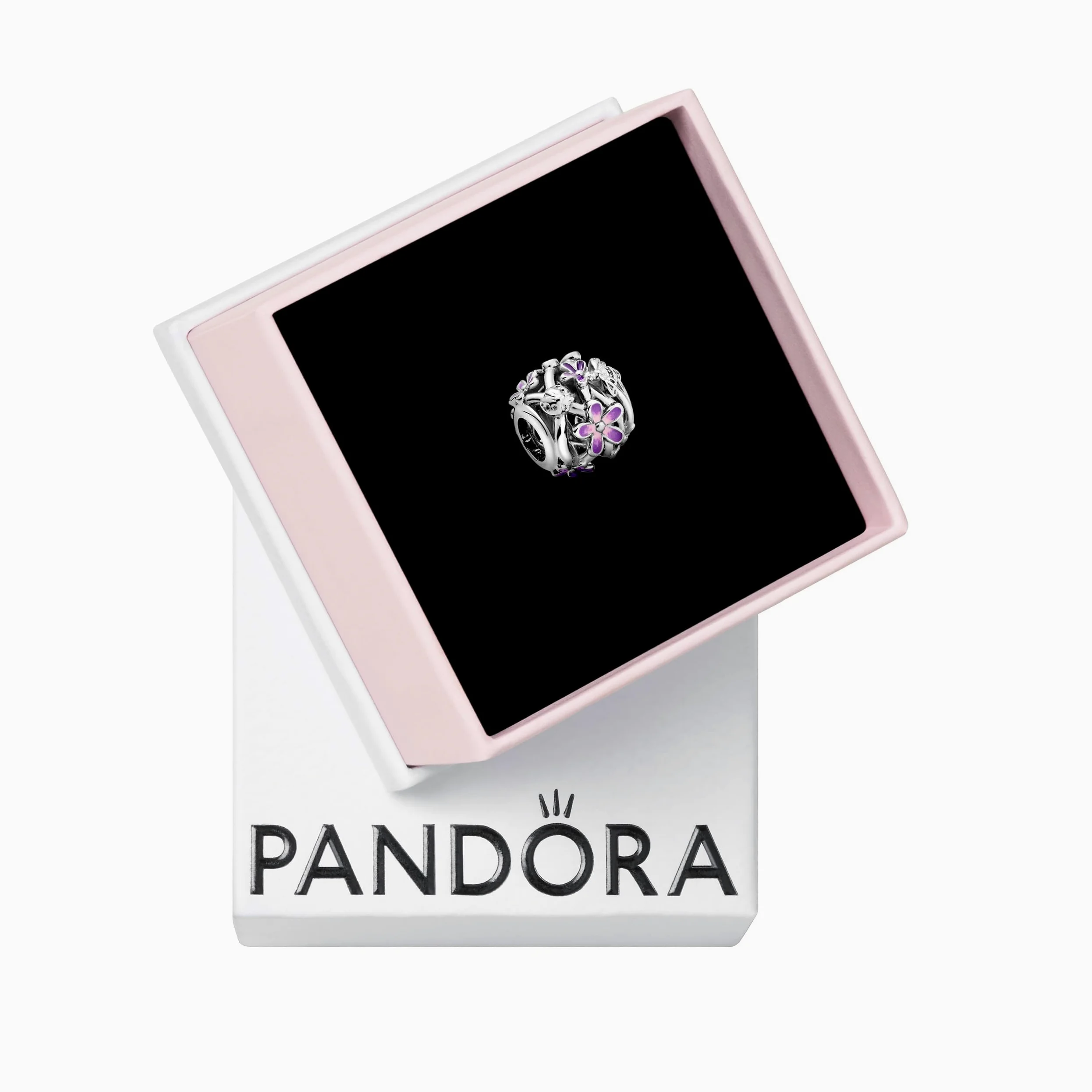 Pandora Moments Fioletowa Stokrotka Zawieszka, Srebrny/Fioletowy, 1.12 cm