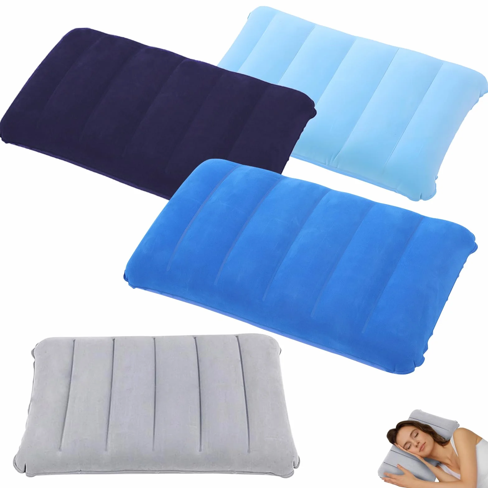 oduszka kempingowa 4 sztuki,miękka i przytulna nadmuchiwana poduszka,ergonomiczna nadmuchiwana poduszka podróżna,idealna do biura,na kemping,na plażę
