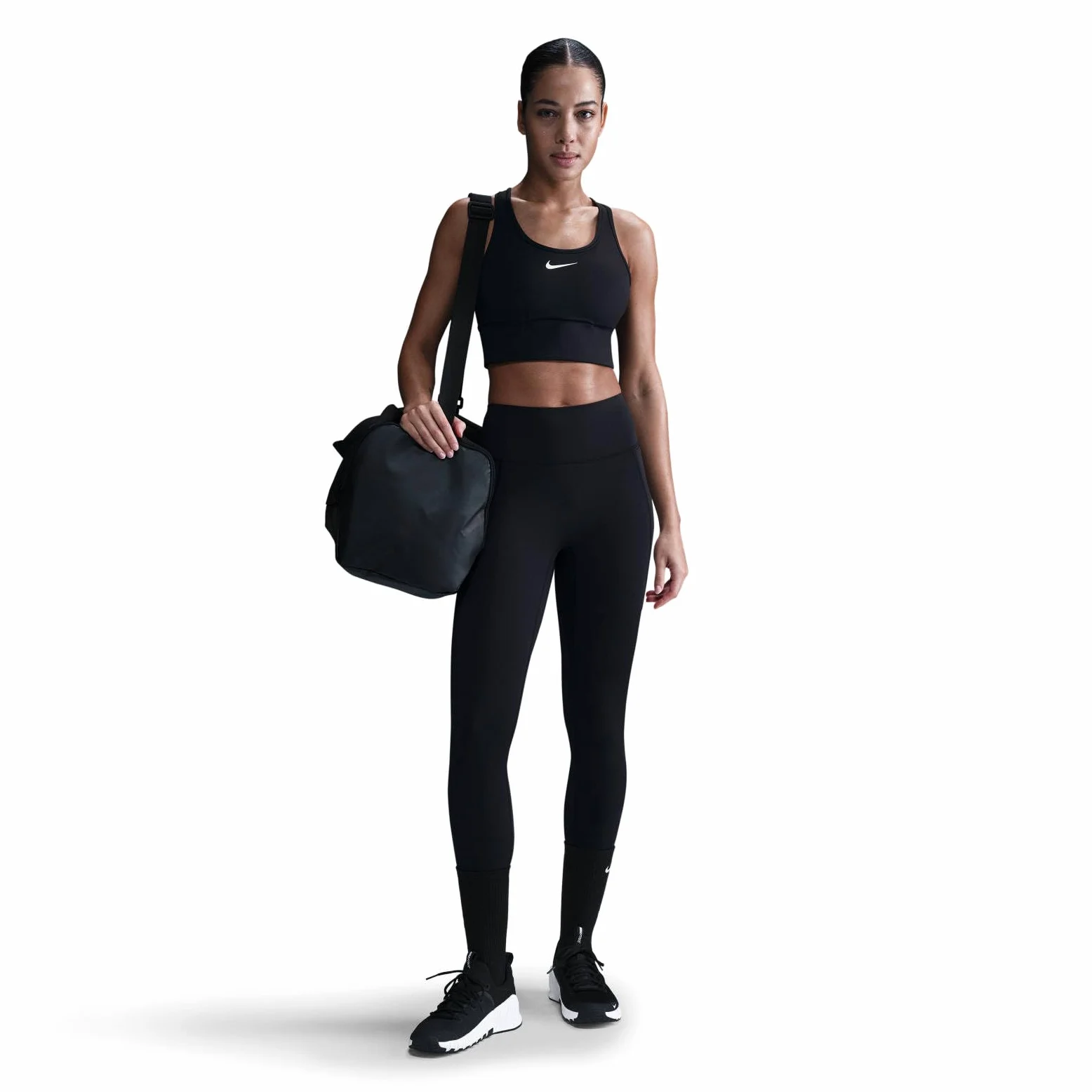 Nike Universa Legginsy 7/8 z kieszeniami, średni chwyt i wysoki ściągacz (damskie), czarny/antracytowy/szary Dk Smoke Grey, HQ6813-010, S