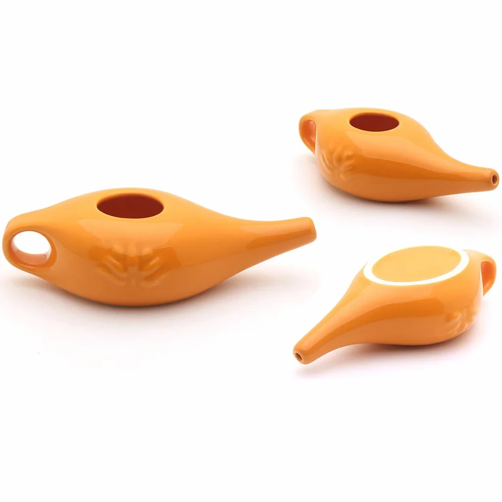 Keramik Neti Pot Yoga profesjonalna płukanka do nosa garnek do płukania nosa, wygodny wylot do spłukiwania nosa, 250 ml