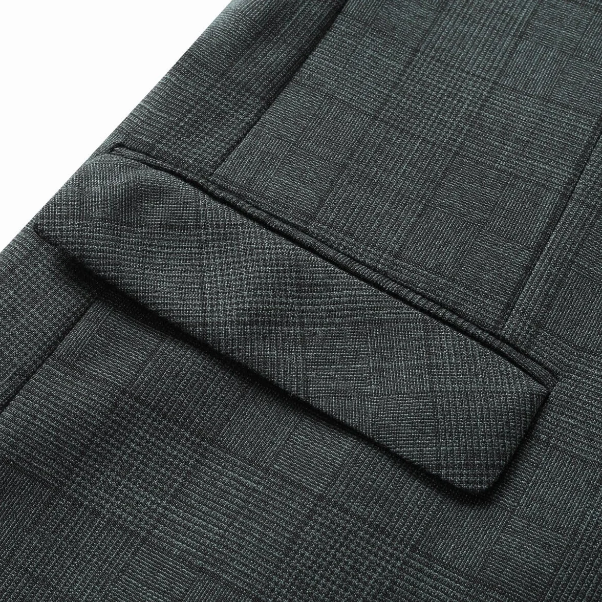 YOUTHUP Męska marynarka garniturowa w kratkę, slim fit, 2 guziki, marynarka męska biznesowa