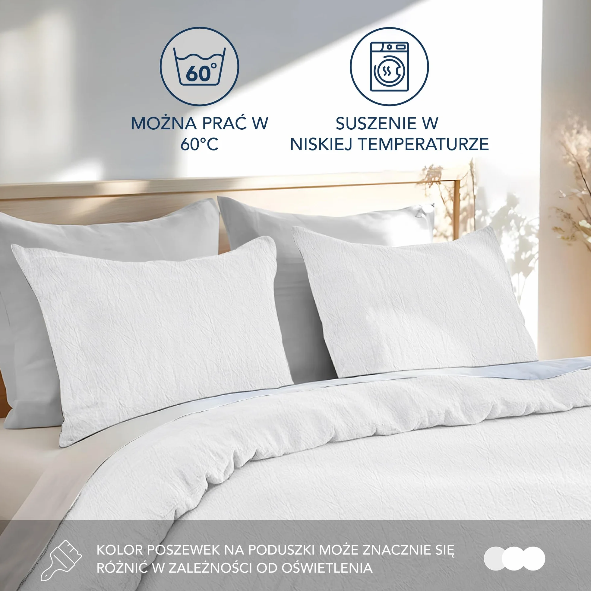 Dreamzie Poszewka na poduszkę 40x80 bawełna (zestaw 2 sztuk) Poszewki na poduszki 100% spranej bawełny o wyglądzie lnu, poszewka na poduszkę z zamkiem błyskawicznym, biała, certyfikat Oeko Tex