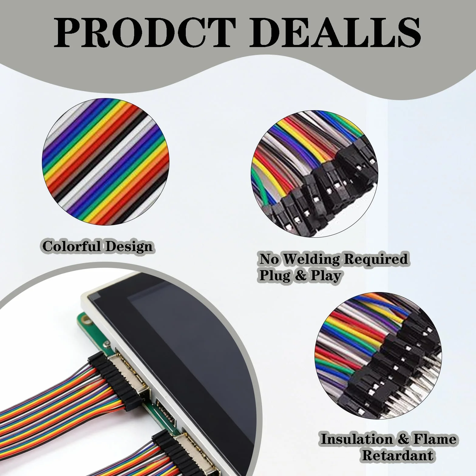 3 SZTUK 20 CM Kabel, męski do żeńskiego męskiego do męskiego do żeńskiego zworka Mehrfarbige Wire Zestaw kabli z drutem Ribbon Kable Dupont dla Raspberry Pi Elektronikprojekte