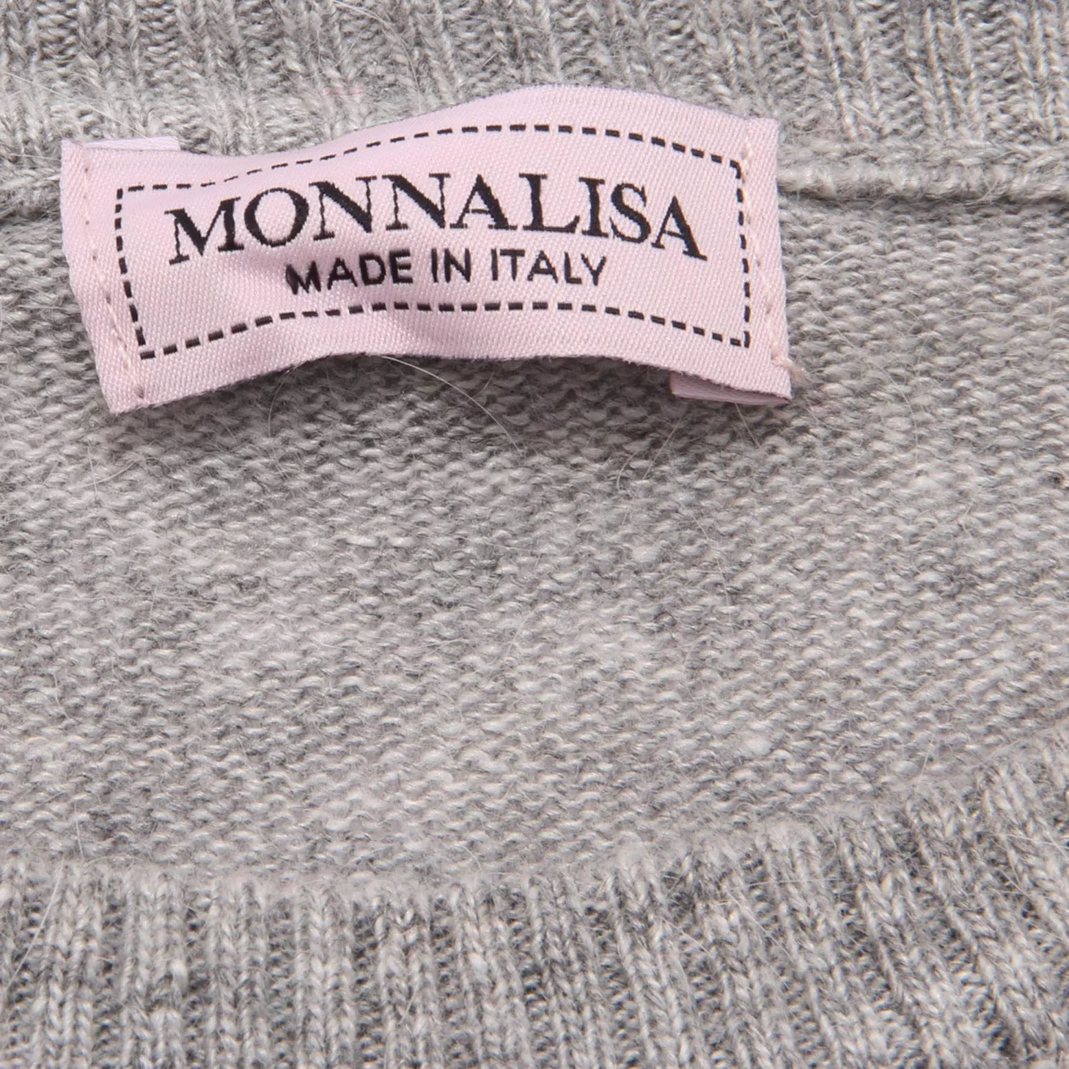 6794AD abito bimba girl MONNALISA grey cotton 2 in 1 dress kids