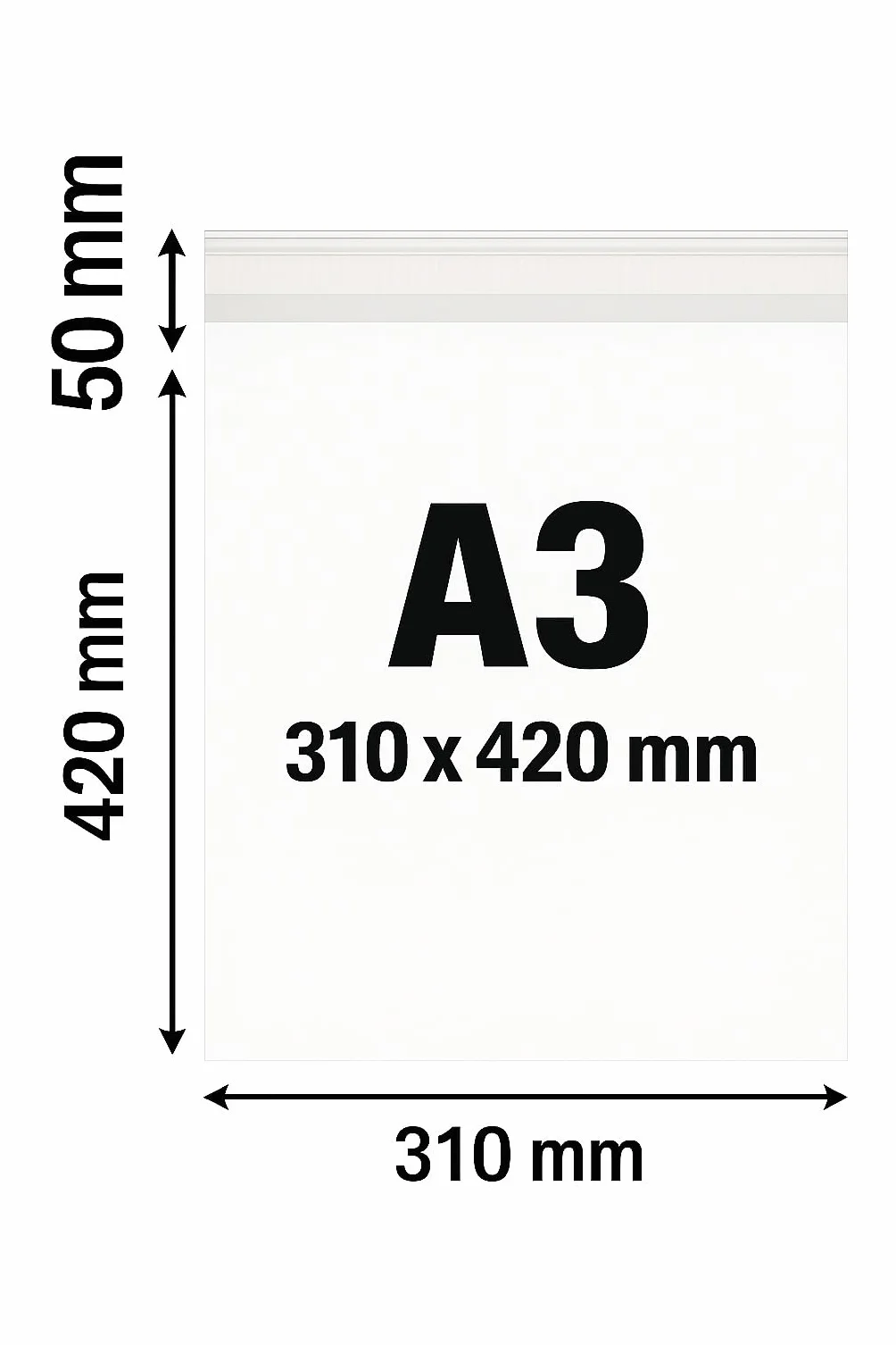 Foliopaki kurierskie 310x420 mm 50szt koperty foliowe mocne białe A3 50 szt