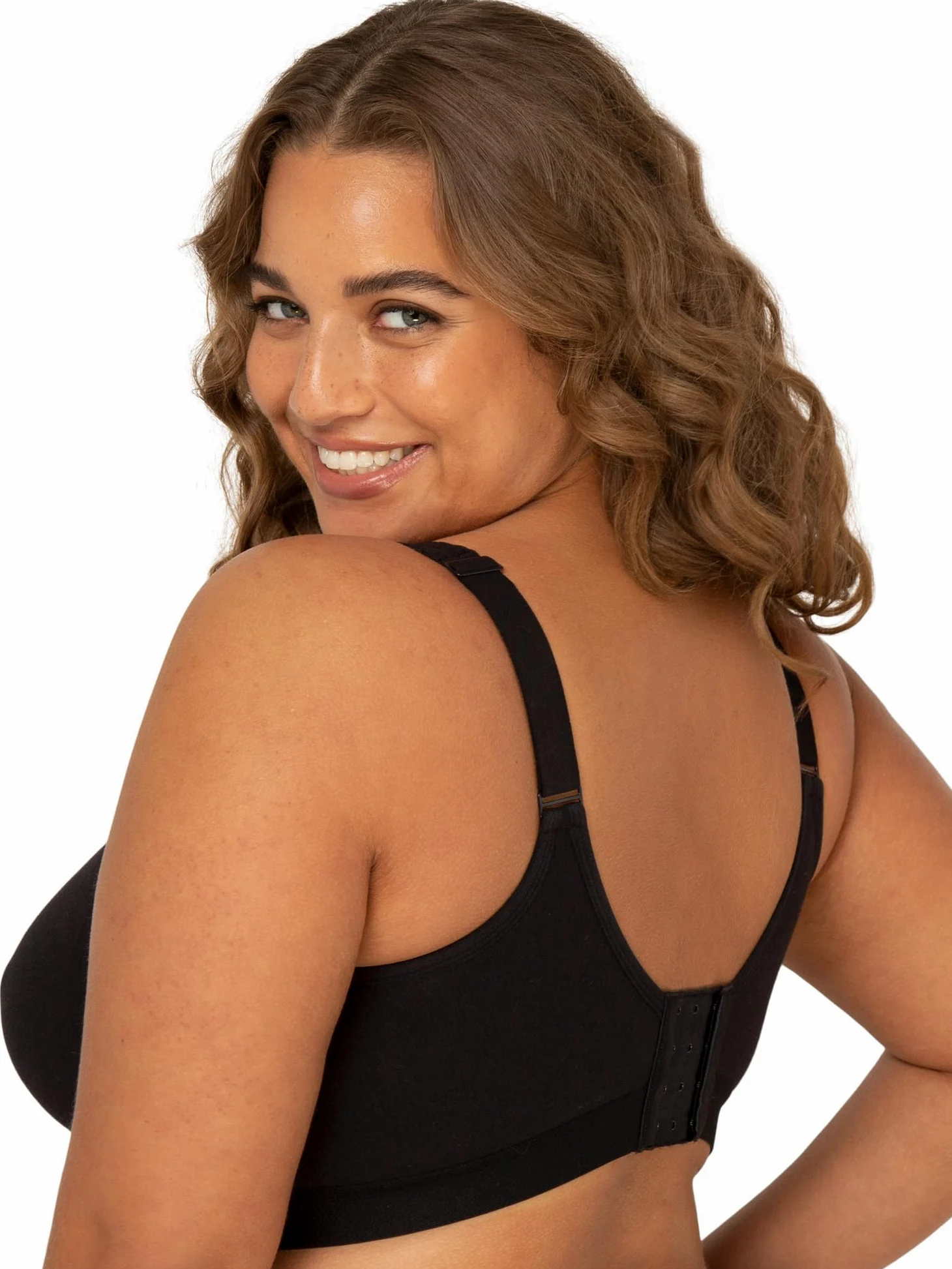 Fruit of the Loom Biustonosz z miękkiej bawełny bez fiszbin Plus Size Beyond Wysoce kryjący, matowy damski, Melanż szary/czarny odcień, 90F