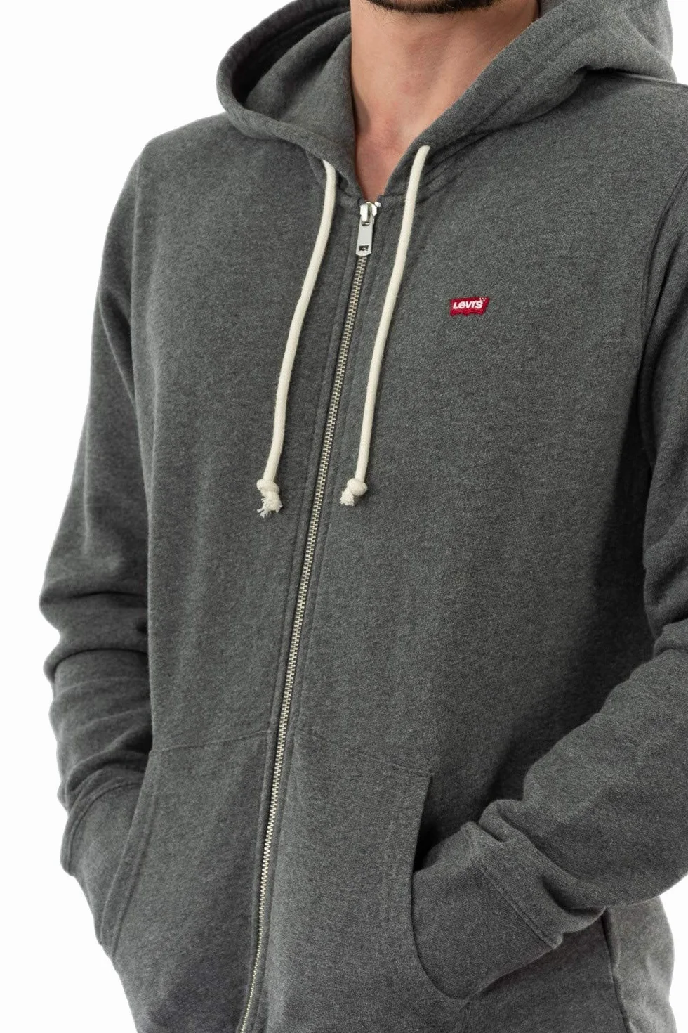 Levi's Mężczyźni Zip Up Sweatshirt, Charcoal Heather XX, XL