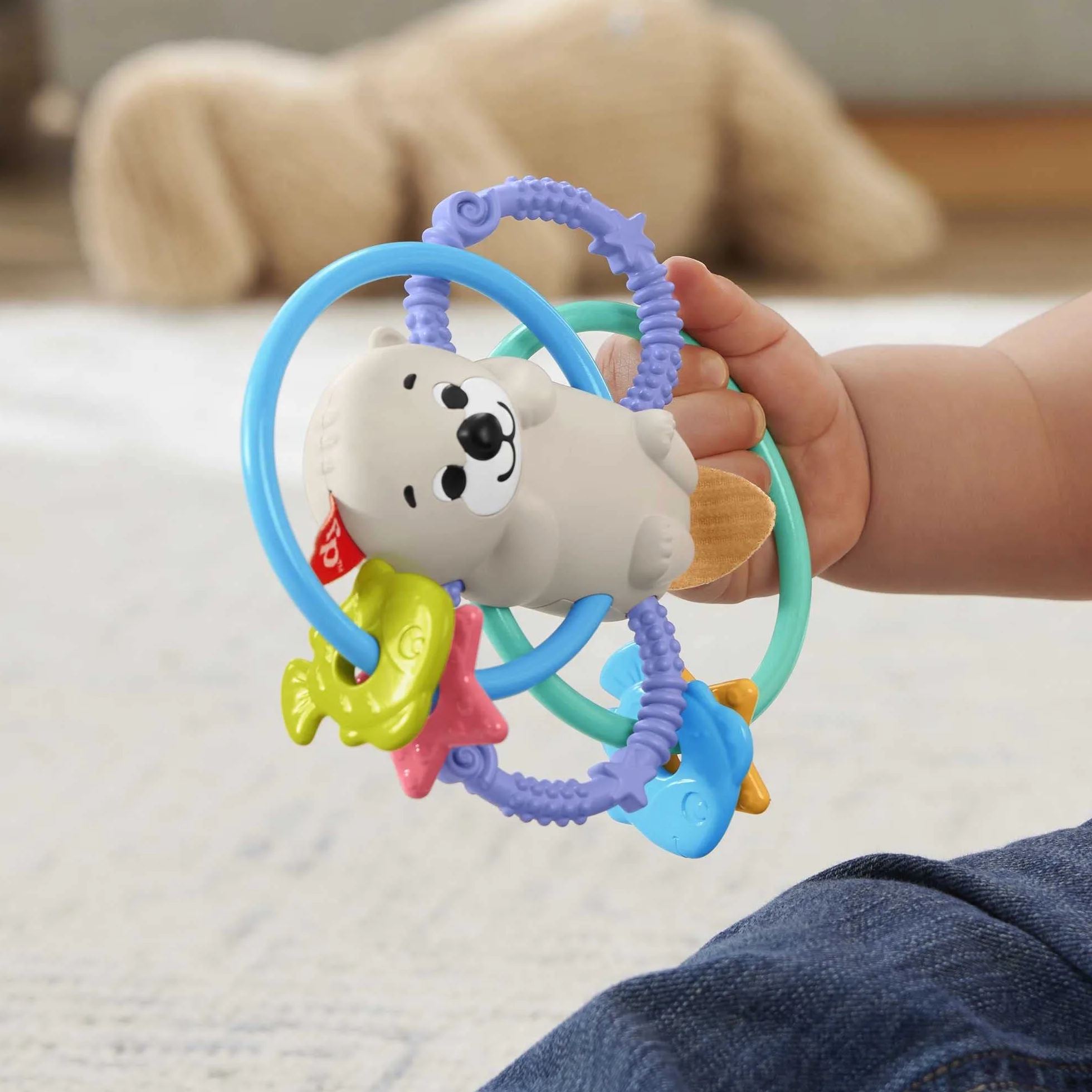 Fisher-Price Wyderka Zakręcony gryzaczek bez bisfenolu A, z elastycznymi krążkami, zabawka dla niemowląt, HJW12