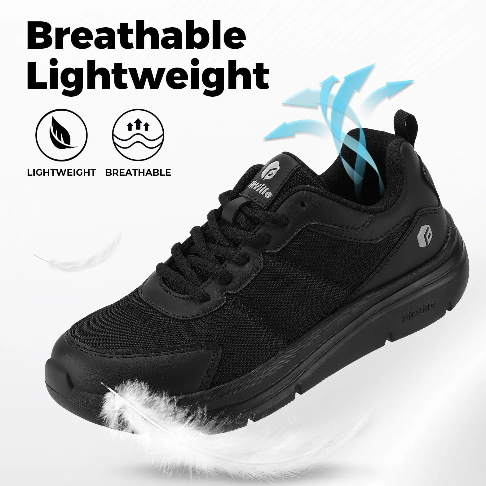 Fitville Extra Wide Buty Do Chodzenia Męskie Lekkie Buty Casualowe Absorpcja Wstrząsów I Odbicia Buty Fitness Oddychające Siłownia Elastyczne I Giętkie