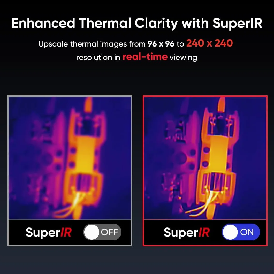 Kamera termowizyjna HIKMICRO E01 SuperIR Rozdzielczość 240 x 240 IR Ręczna kamera na podczerwień Termowizja Częstotliwość odświeżania 20 Hz, kompaktowa ręczna kamera termowizyjna, -20°C do 400°C