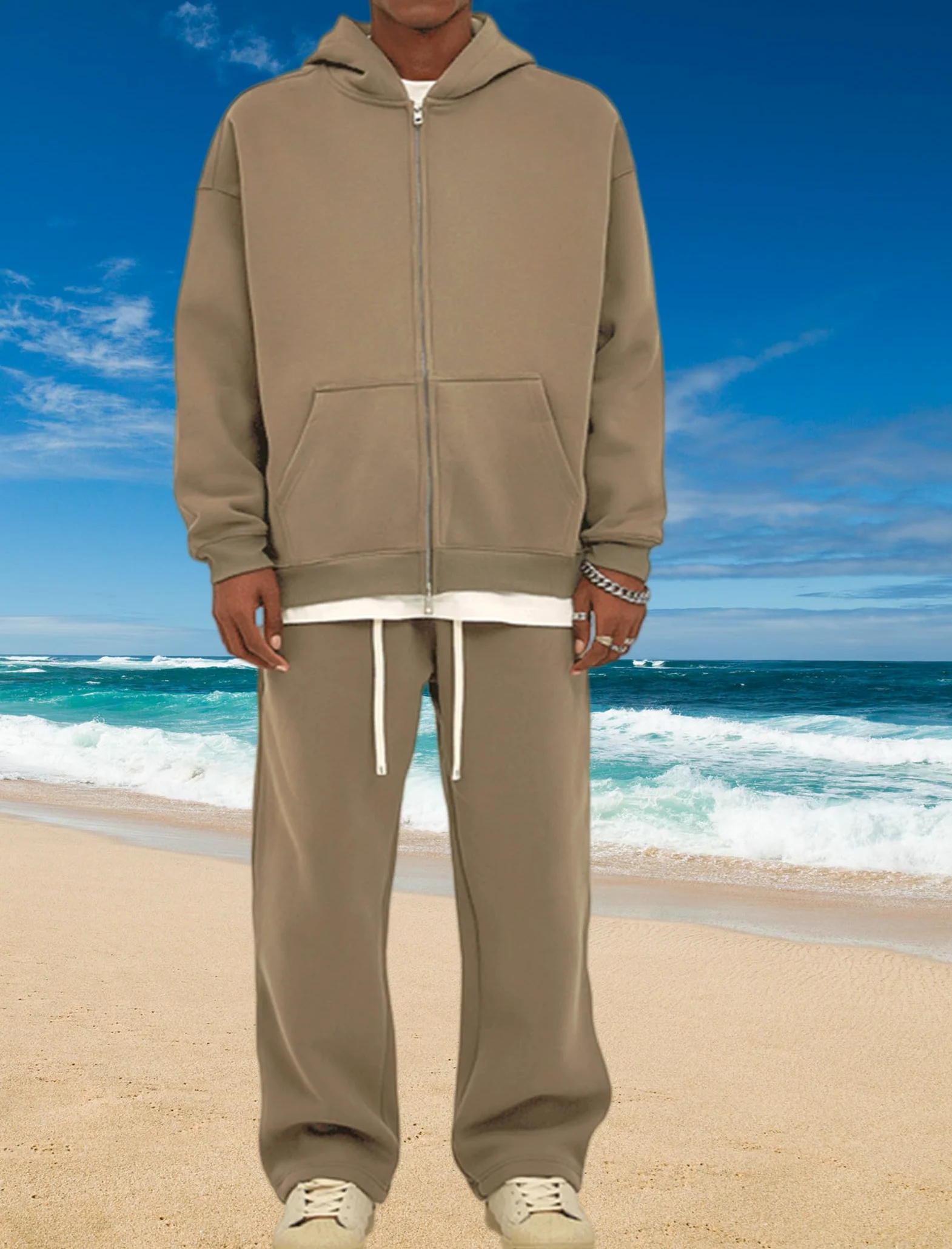 Dres, kurtka dresowa, bluza z kapturem, z zamkiem błyskawicznym, spodnie do joggingu zimowego, czarne, XXL | Kurtka polarowa unisex z zamkiem błyskawicznym i spodniami do biegania, ciepła i wygodna do codziennego użytku