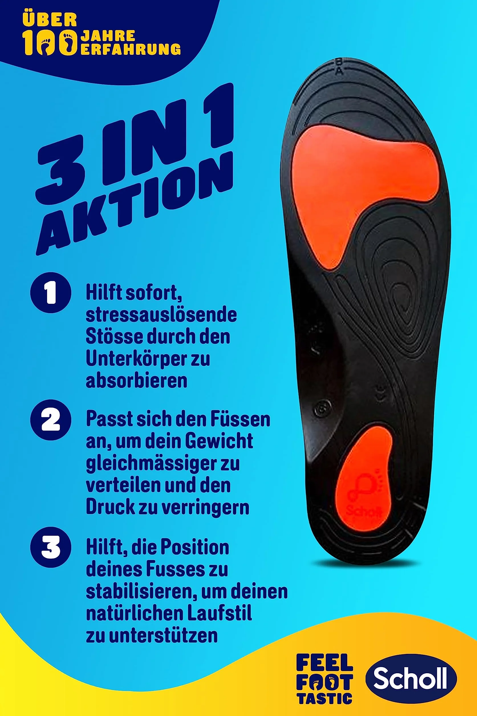 Scholl Wkładki do Butów, Czarny, 42,5-45