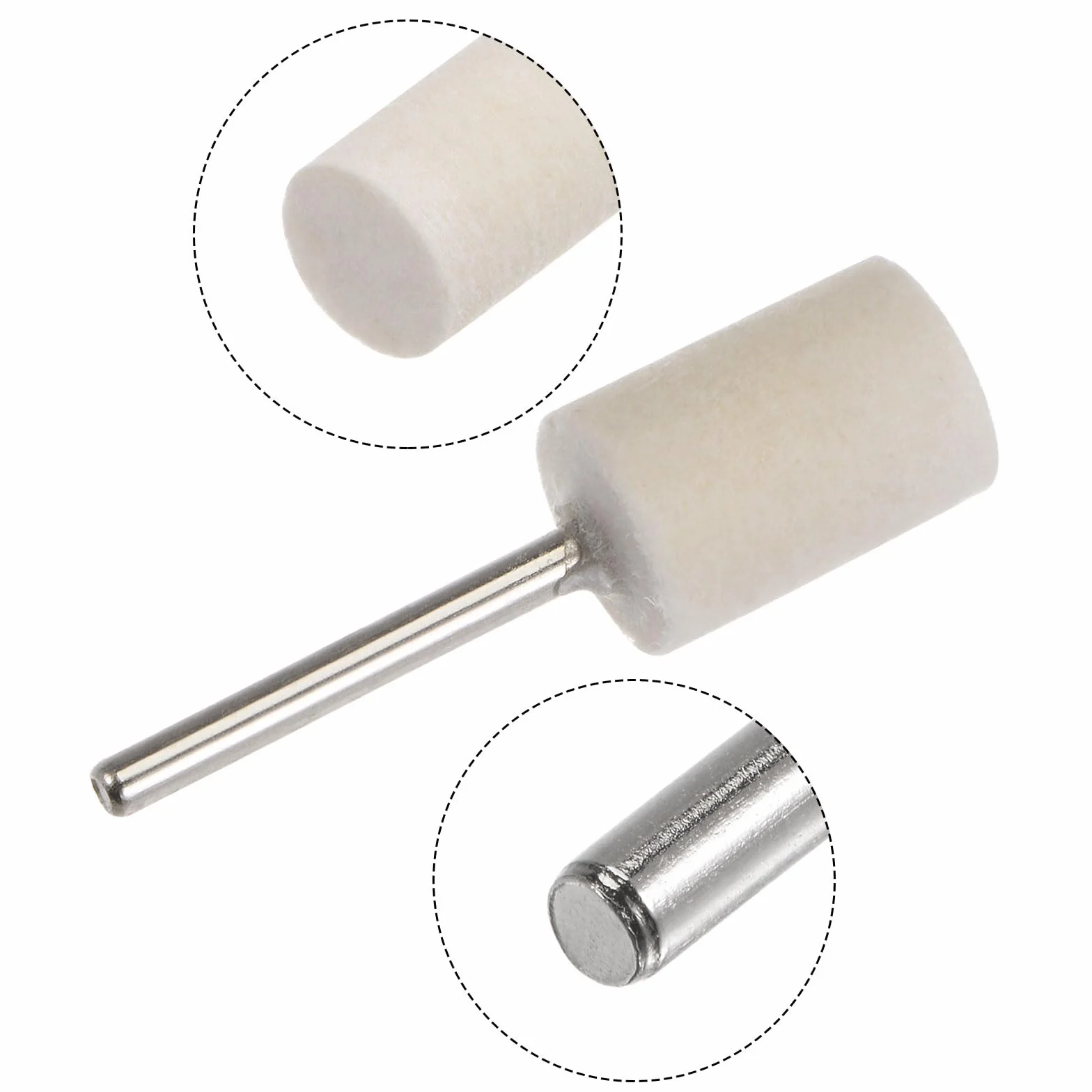 QUARKZMAN 10 sztuk filcu wełnianego punkty montażowe 12 mm głowica 1/8 cala trzpień cylindryczny bity polerskie Burrs filcowe koło polerskie do narzędzi tokarskich