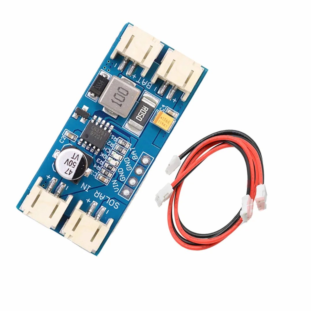 Hailege CN3791 Płytka kontrolera ładowania solarnego MPPT 1 Komórka Akumulator LiPo Ładowarka z panelu słonecznego 12V Regulator sterowania modułem z kablami JST PH2.0 Automatyczne ładowanie