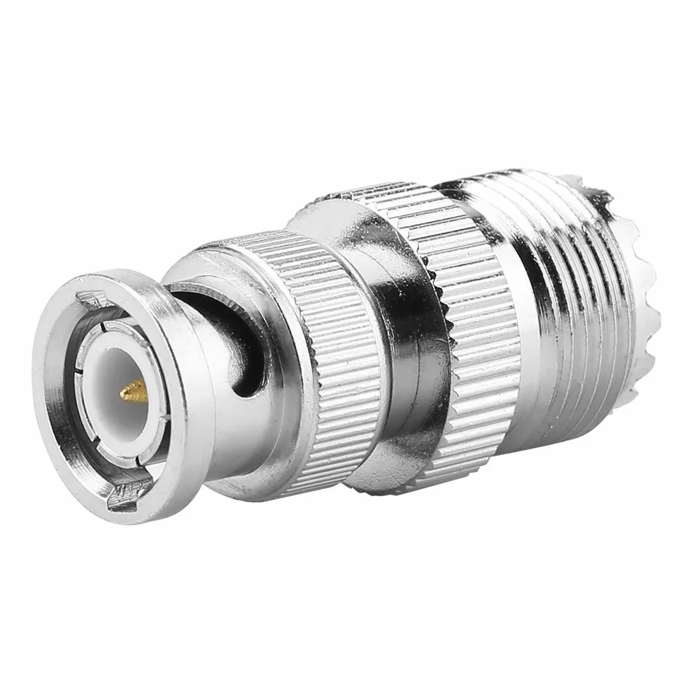 2 szt. Adapter Koncentryczny RF BNC Wtyk Męski na UHF SO239 PL-259 żeńskie Złącze Kabla Typu Jack