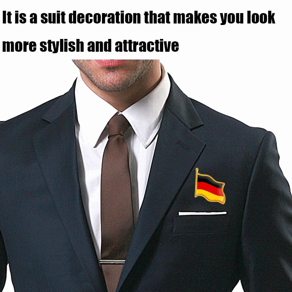 4 szt. flaga Niemiec przypinka przypinka flaga mała flagi przypinki przypinki Germany Badges, Srebro szterlingowe