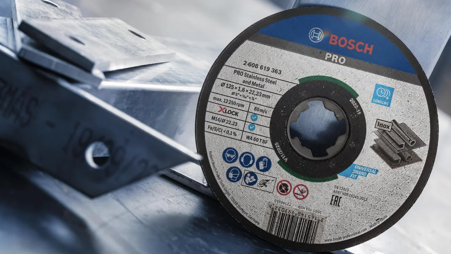 Bosch Accessories 10 x standardowa tarcza do cięcia Inox X-LOCK (do stali nierdzewnej, Ø 125 mm, akcesoria szlifierki kątowej)