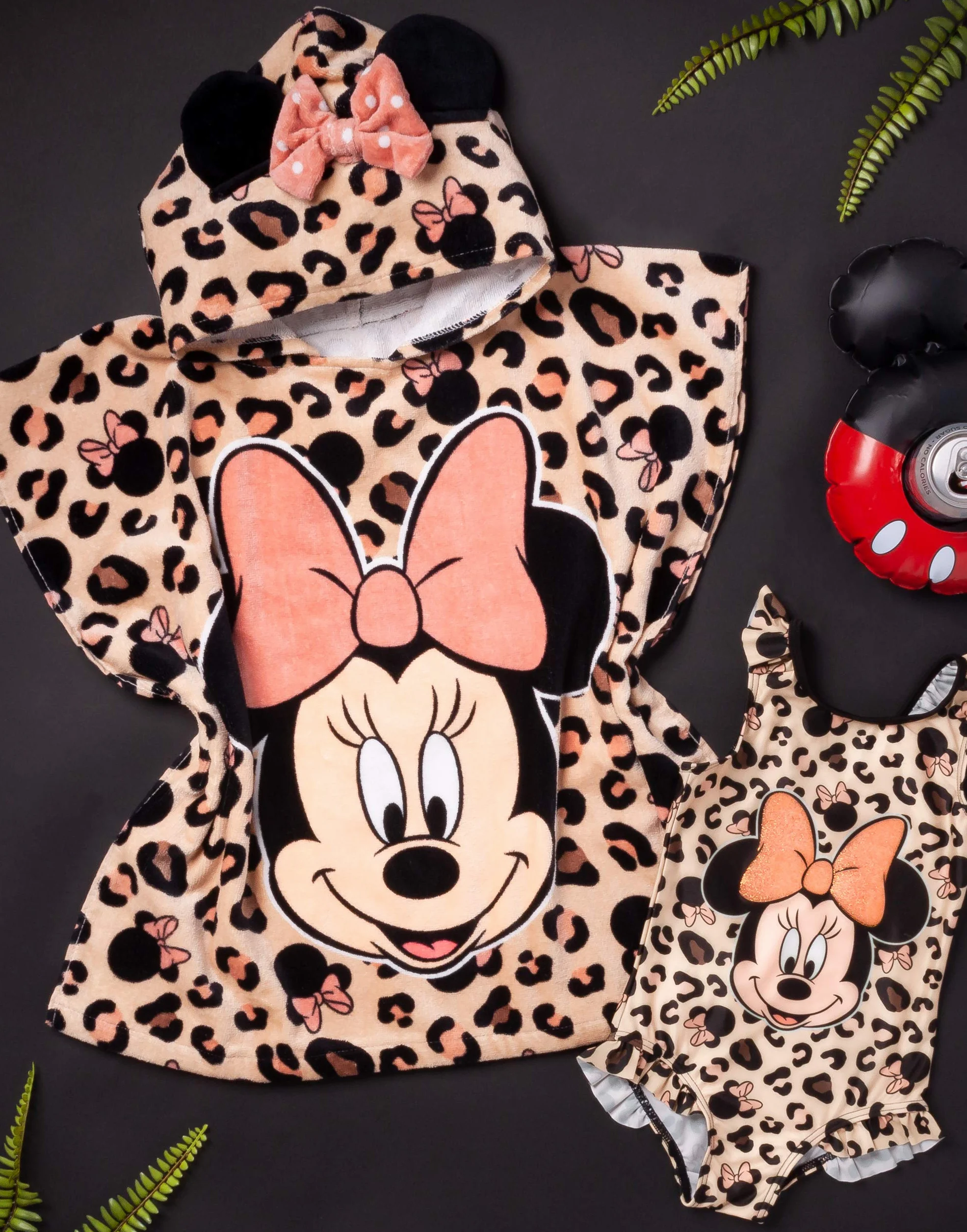 Disney Kostium kąpielowy z ręcznikiem z kapturem Minnie Mouse Girl