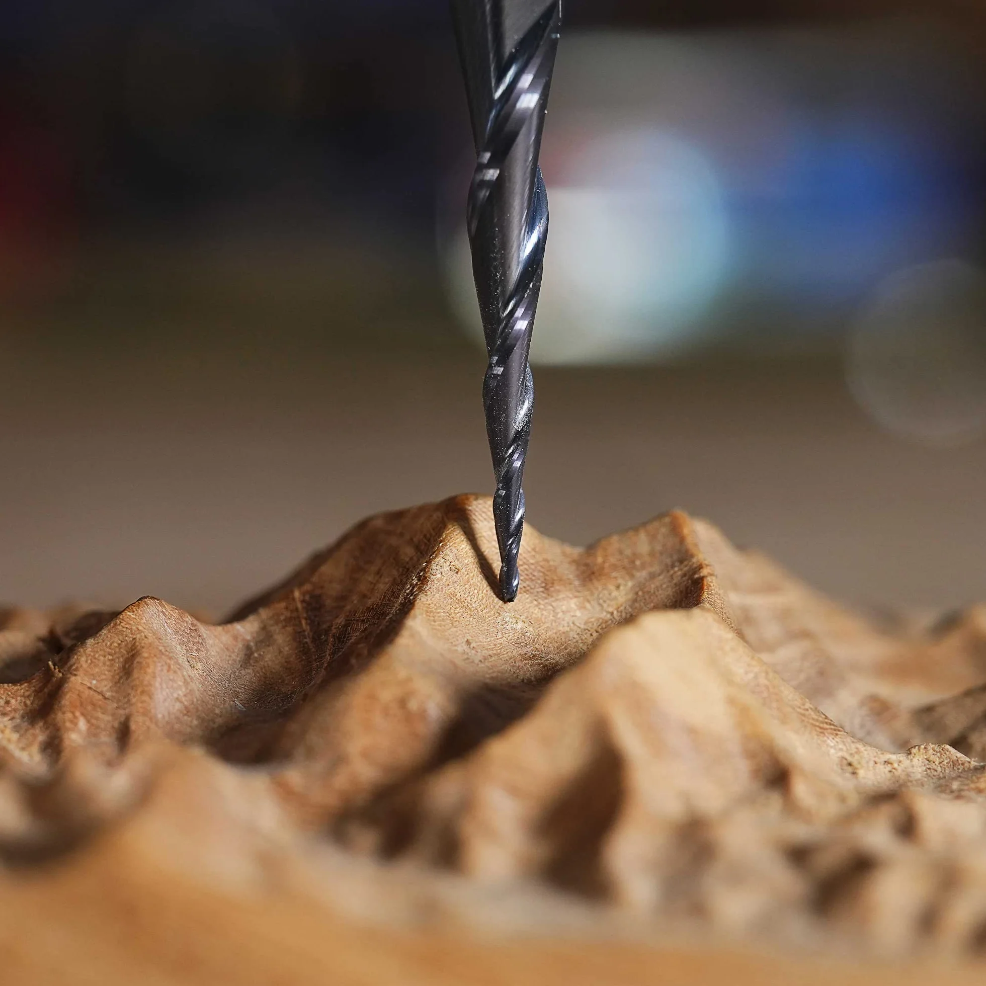 SpeTool 4 frezy stożkowe 4 mm, promień 0,25-1,0 mm CNC z węglika wolframu z powłoką TiAIN do grawerowania i rzeźbienia w 2D i 3D w obróbce drewna