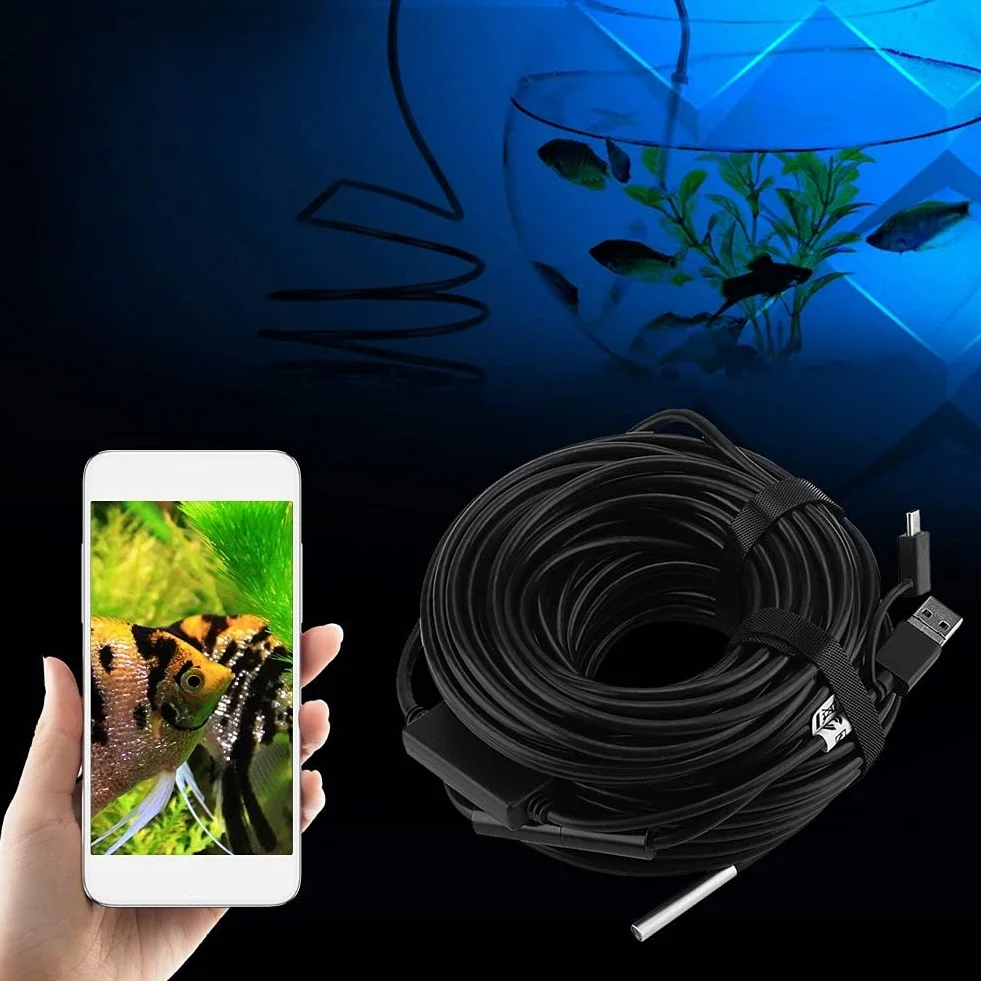 KIMISS Endoskop 20m wodoodporny 5,5mm z kamerą 720P for inspekcji rur i samochodów, USB