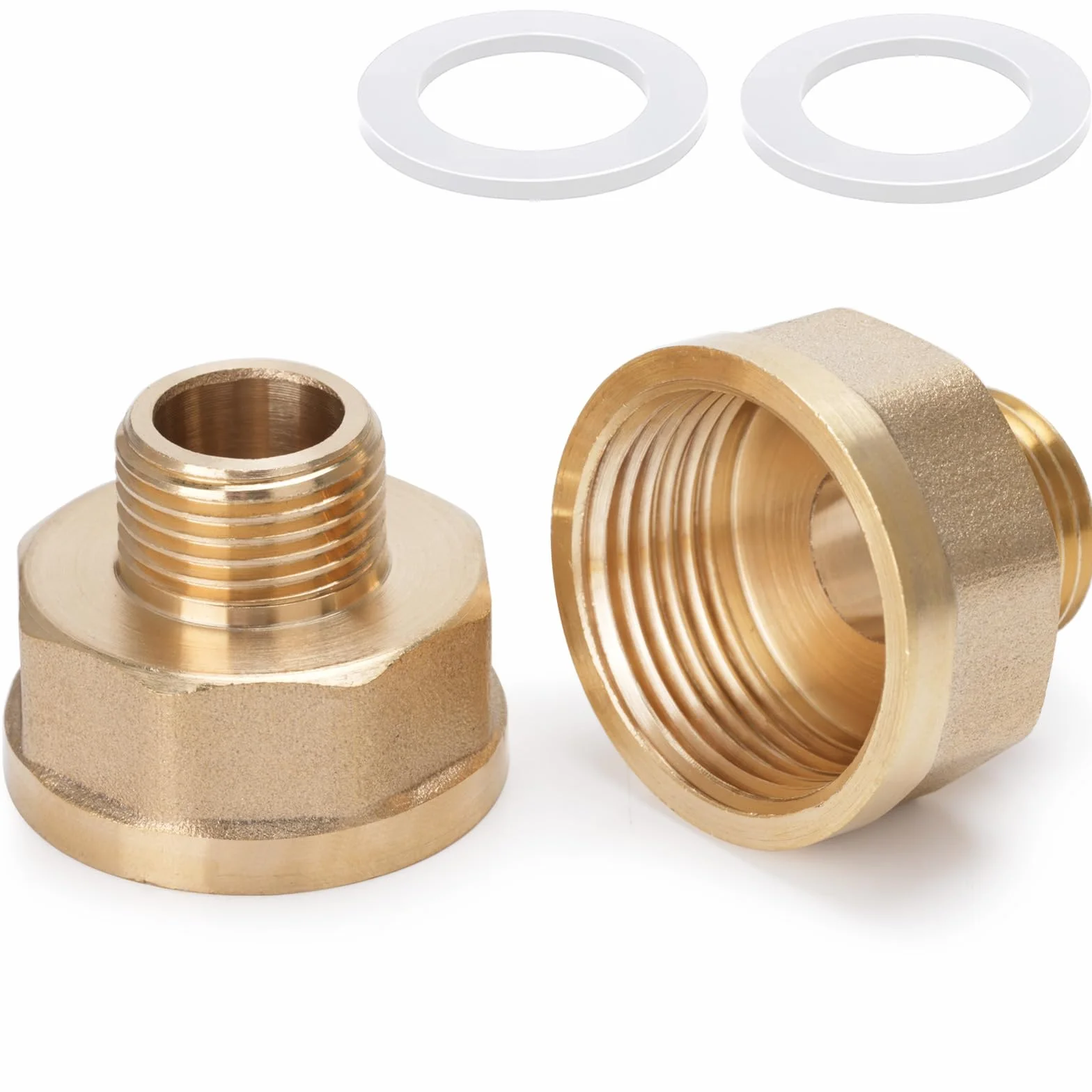 Adapter redukcyjny z mosiądzu AG/IG 1/2" męski do 1" gwint żeński | 1" FeMale to 1/2" męski gwint | Durable Pipe Connection Converter with Rubber Seal for Water/Gas/Liquid Systems