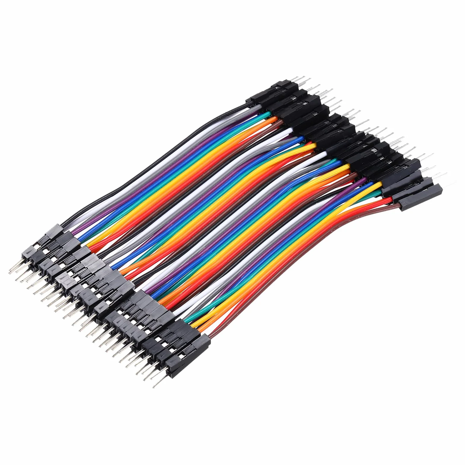 QUARKZMAN Wtyczka na wtyczkę, 40-biegunowy kabel połączeniowy do płytek wtykowych, wymiar rastra 2,54 mm, kabel płaski, długość 10 cm, elektroniczny kabel taśmowy do elektroniki, 1 sztuka