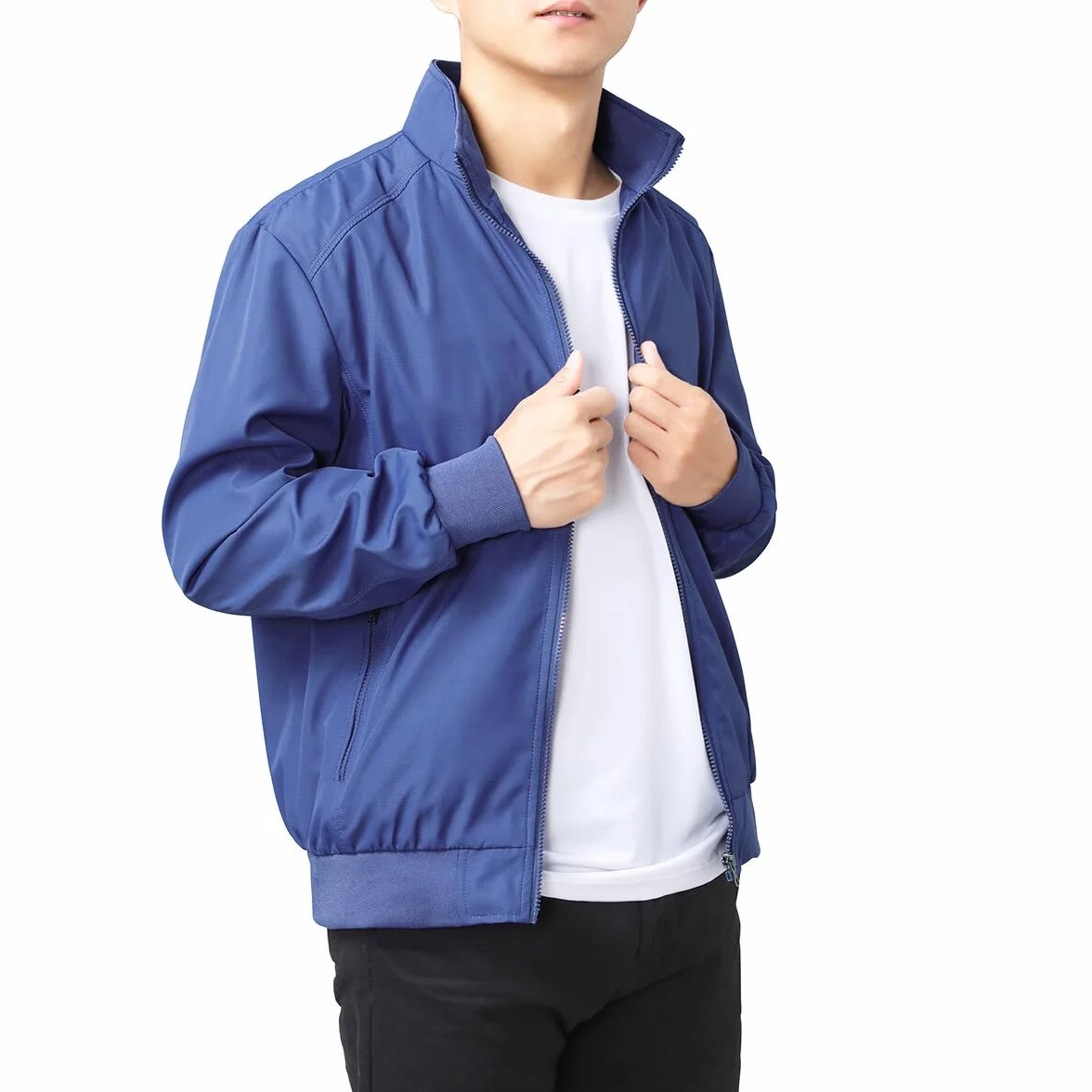 Allthemen Męska kurtka ze stójką, kurtka przejściowa, na jesień, czas wolny, sportowa kurtka bomberka