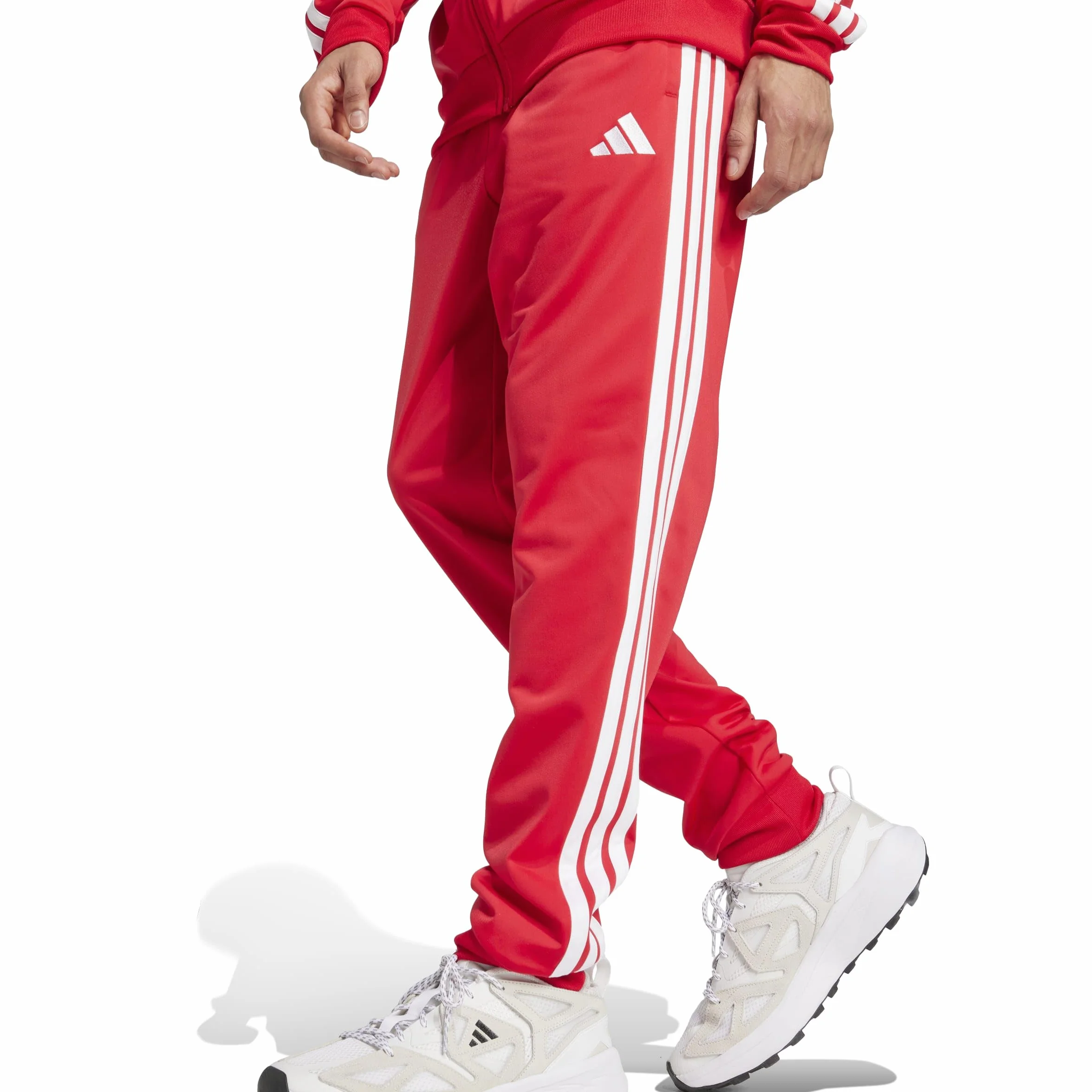 Adidas Sportswear Basic 3 Stripes Tricot Tracksuit Pure Ruby White L