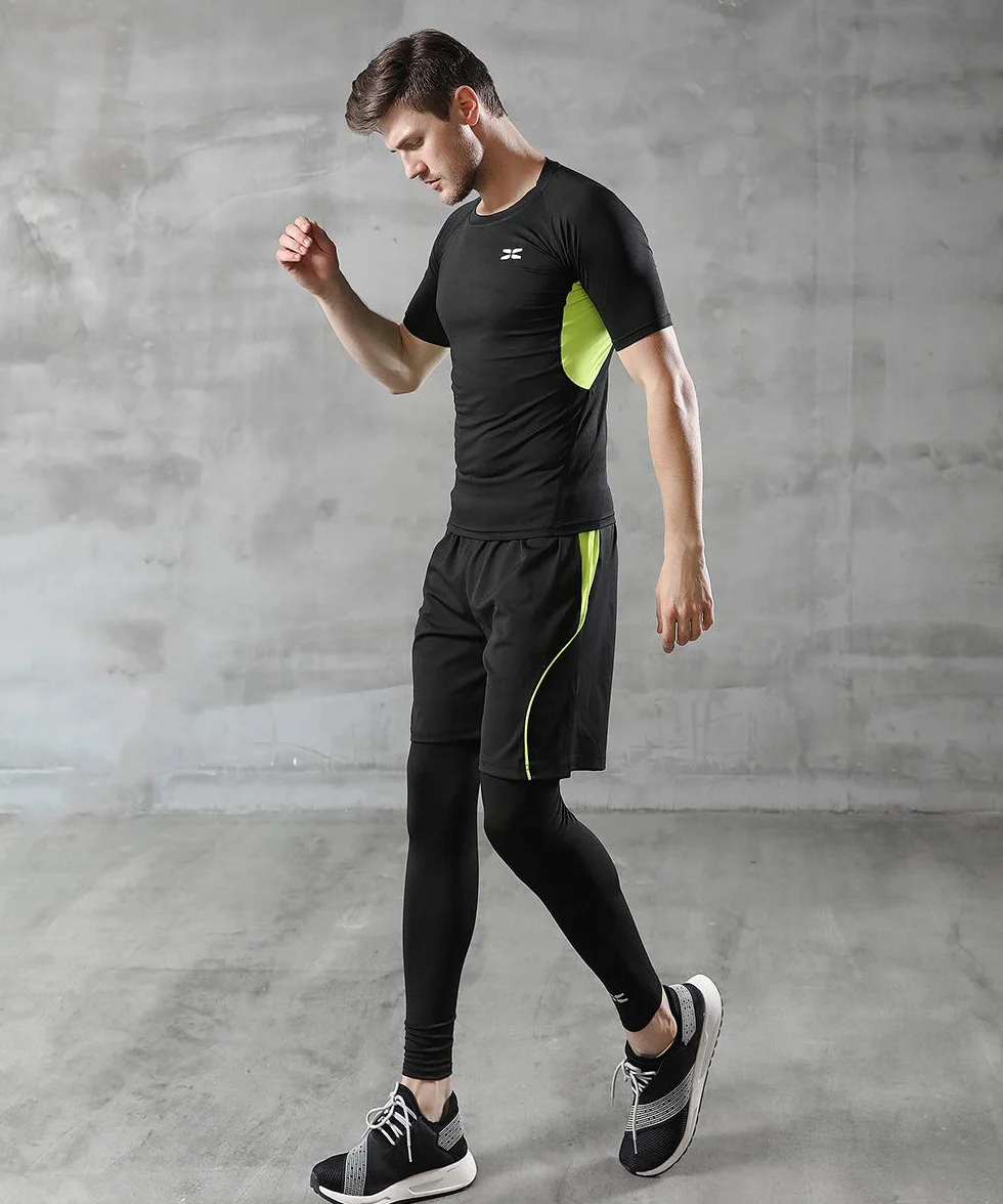Superora Zestaw odzieży fitness, 5 sztuk, męski strój sportowy