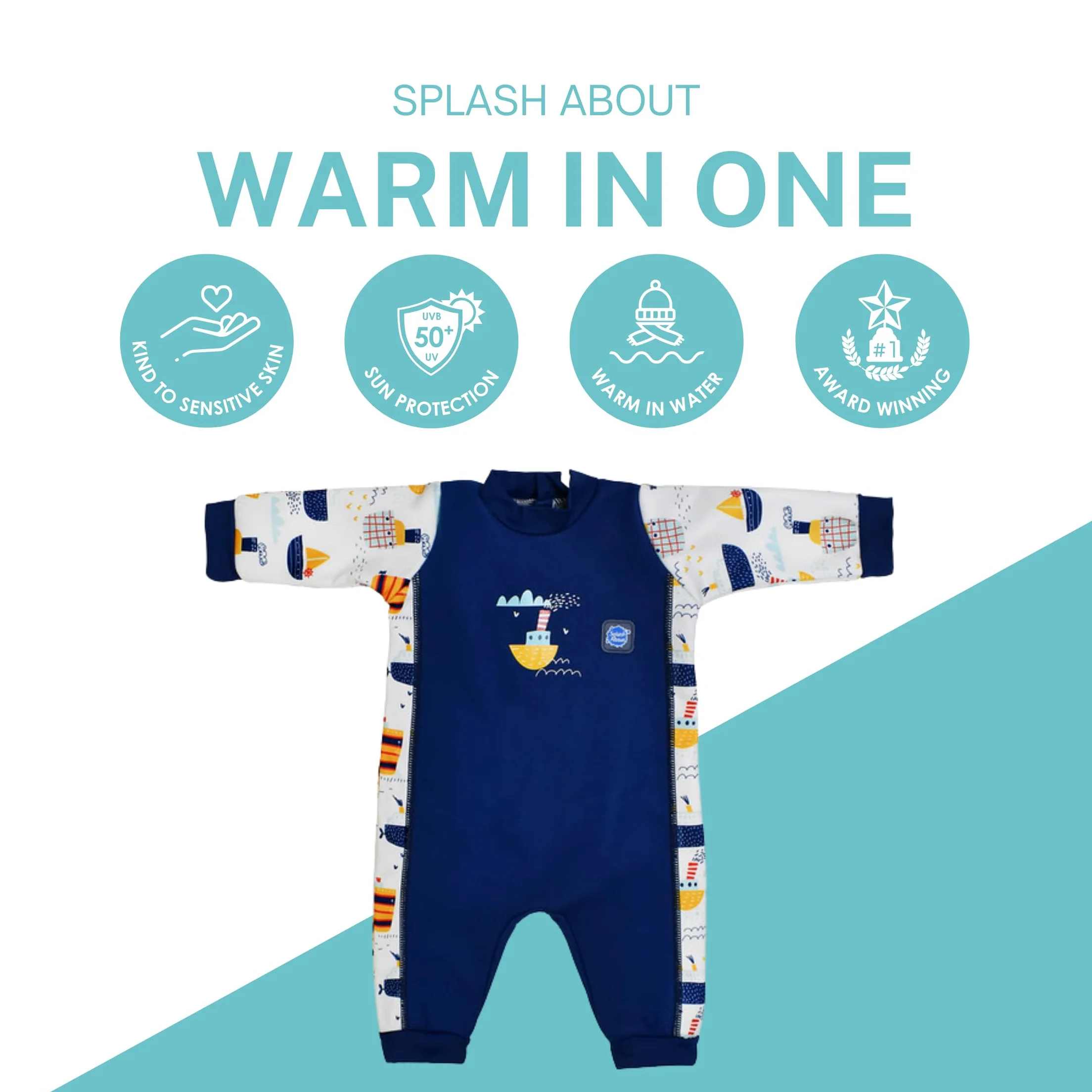 Splash About Strój kąpielowy jednoczęściowy Niemowlęta - chłopcy Warm In One Baby Warmsuit