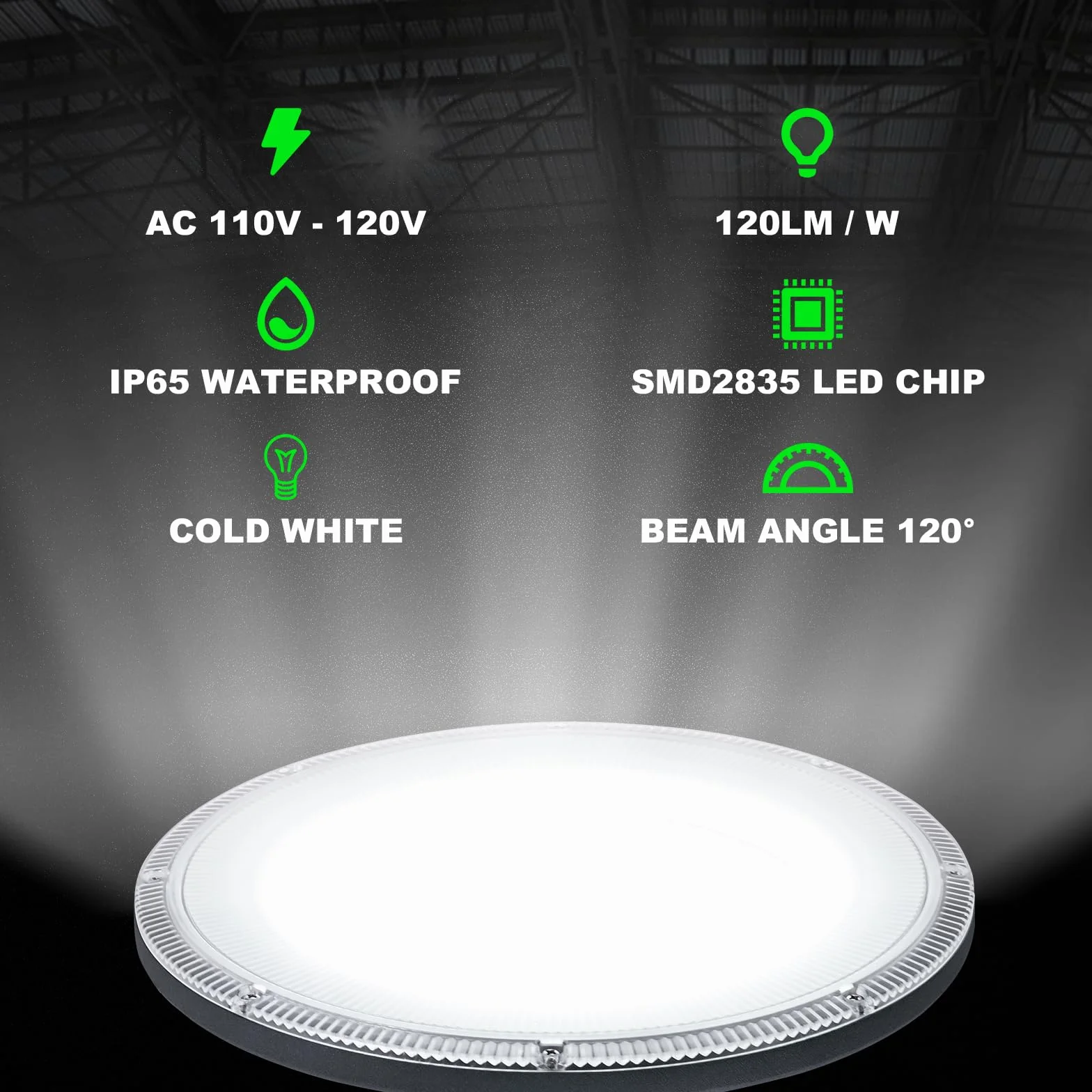 Oświetlenie garażowe LED 1000 W, 10000 lm, 6500 K, UFO, lampa sufitowa z łańcuchem, 144 diody LED do wnętrz, wodoodporna lampa sufitowa IP65, do garażu, magazynu, sali gimnastycznej