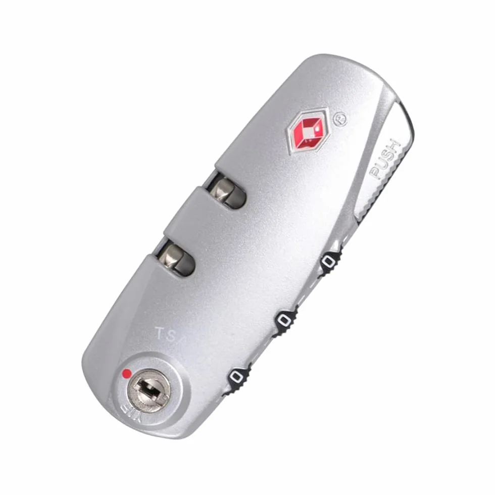 Zamki do walizek, 3-cyfrowy zamek szyfrowy TSA 007, zamek bagażowy, zatwierdzony przez TSA, do wymiany i modernizacji, zamek z kodem celnym TSA do walizki podróżnej, akcesoria do walizki, srebrne