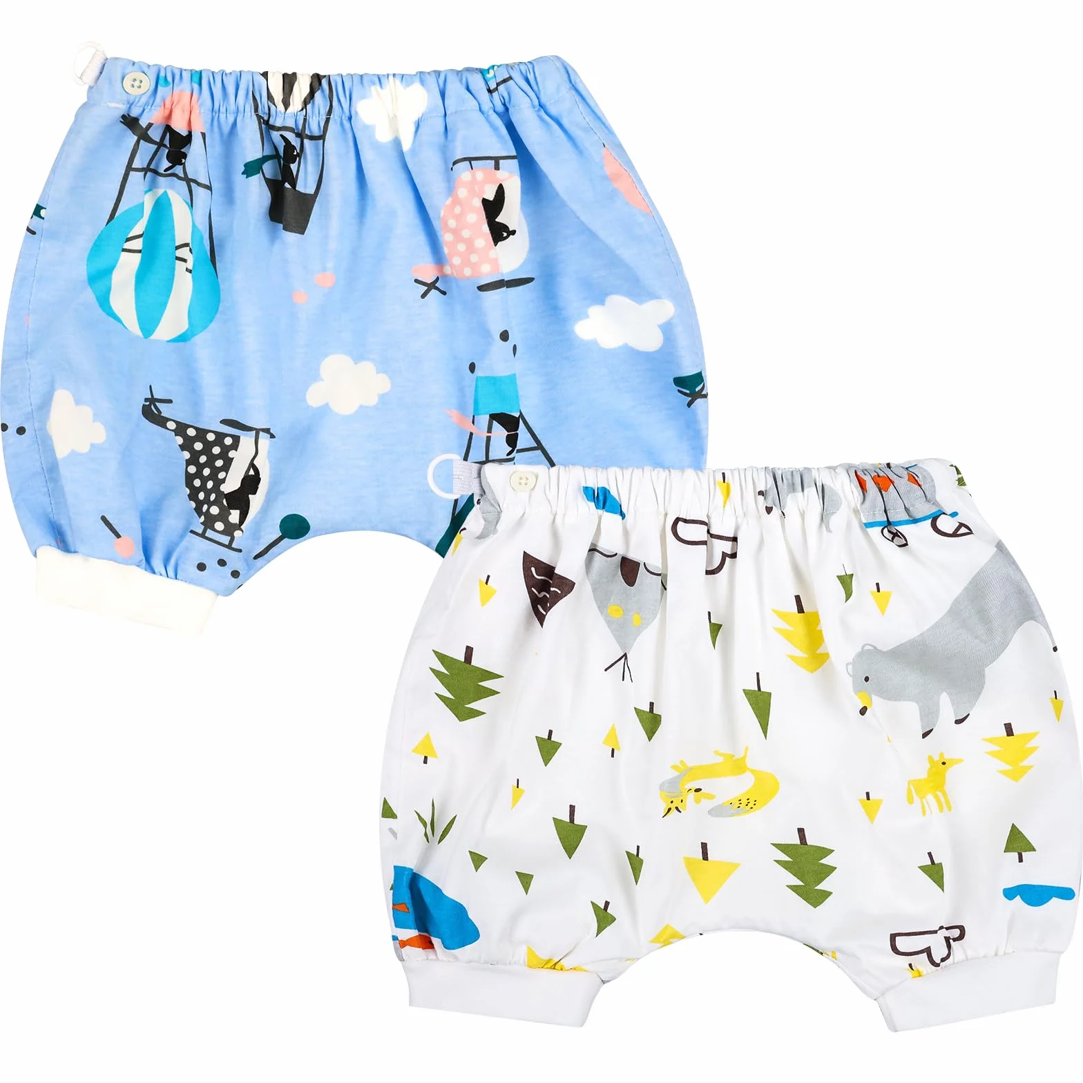 MOEMOE BABY Wodoodporne spodnie dziecięce, spódnica na pieluchy, figi do nauki czystości dla chłopców, spodnie na pieluchy, czyste spodnie dziecięce, wodoodporna warstwa dla dzieci, zestaw 2 szt