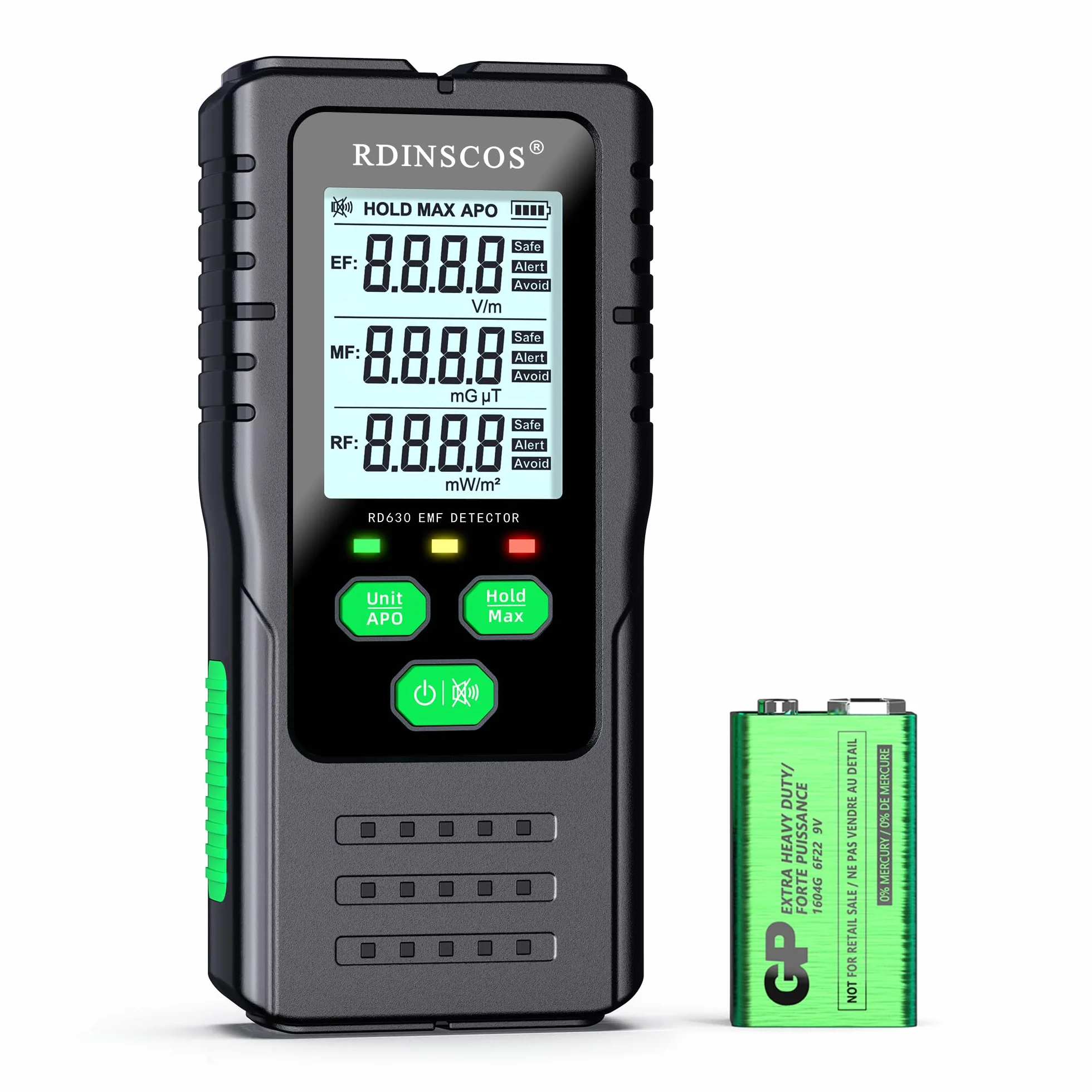 EMF detektor promieniowania, cyfrowe pola elektromagnetyczne, trzymany ręcznie, EF/MF/RF, do polowania na duchy, do domu, biura, na zewnątrz