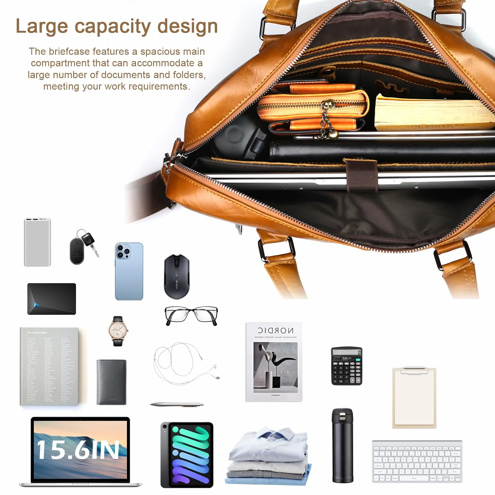 Torba na laptopa 15,6 cala prawdziwa skóra męska biznesowa aktówka