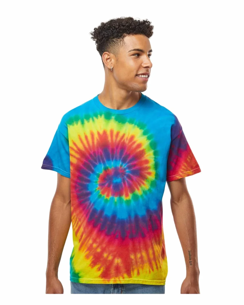 Unisex batik T-Shirt – Neon Rainbow Hippie Shirt dla kobiet i mężczyzn – strój festiwalowy w stylu lat 70. – Tie Dye tęczowa koszulka – bawełniana kolorowa koszulka męska S M L XL XXL 3XL 4XL 5XL