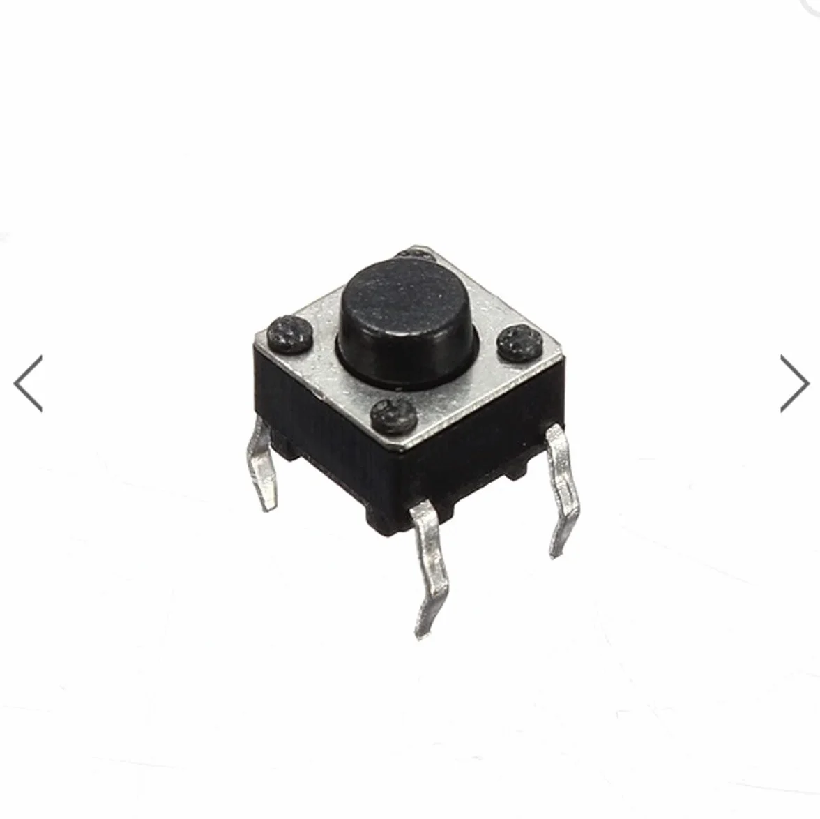 100-Pack 6x6x6 mm miniaturowy tymczasowy dotykowy przełącznik dotykowy przyciskowy przełącznik jakości SPST miniaturowy/mini/mikrofon/mała płytka drukowana