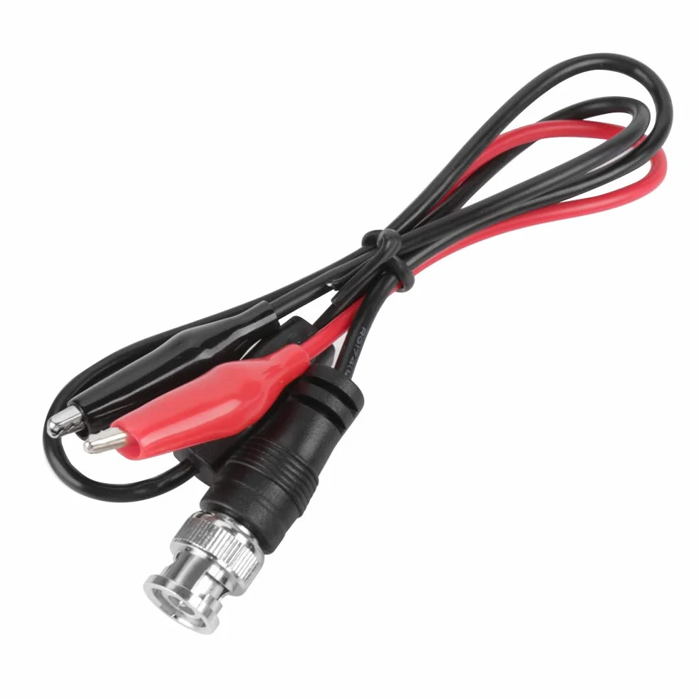 2 szt. kabel sondy testowej oscyloskopowej BNC wtyczka męska Q9 do podwójnego zacisku aligatora 0,5 m do fabryki elektronicznej itp.