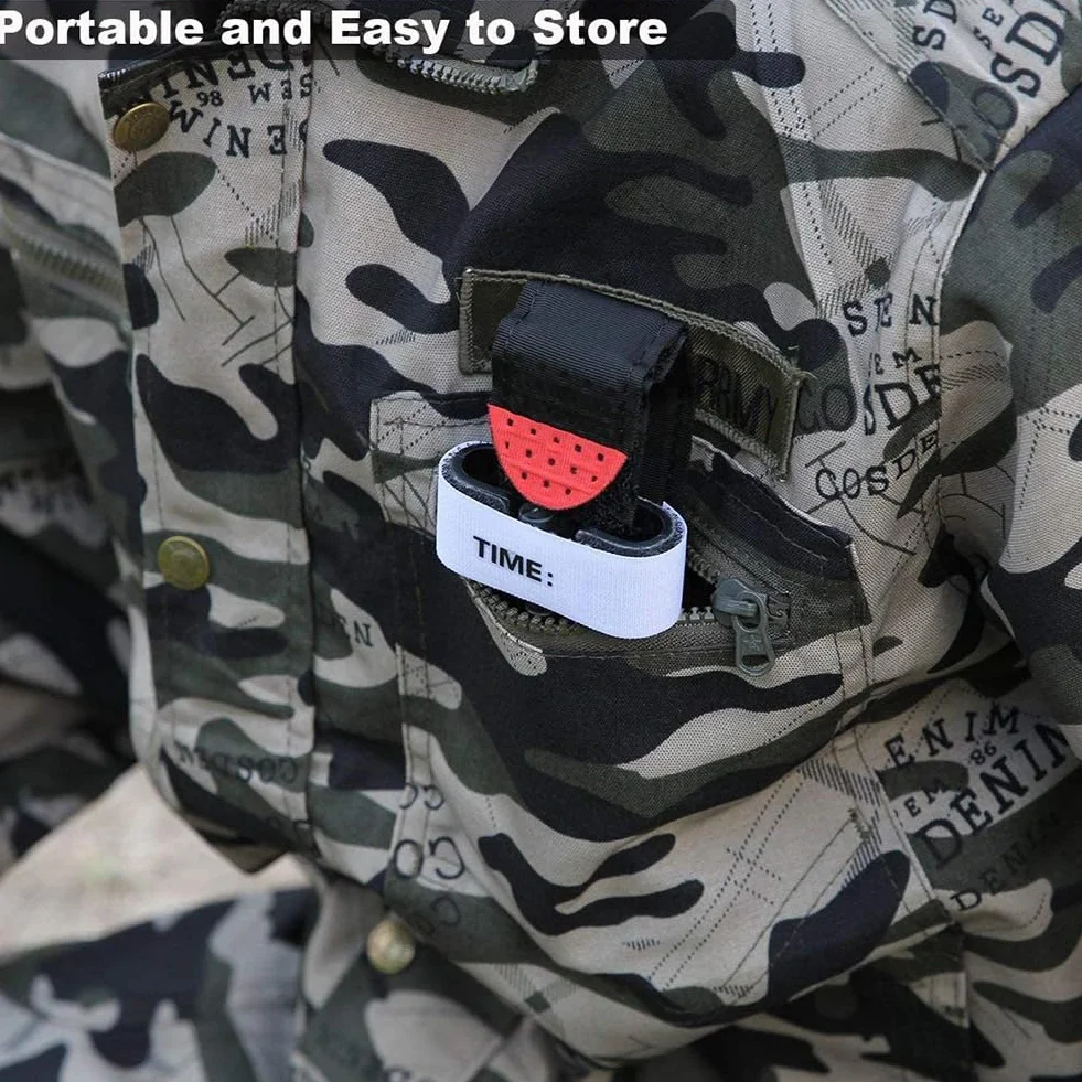 Taktyczna opaska zaciskowa, opaska zaciskowa taktyczna, zestaw do opaski uciskowej 3,8 x 95 cm, bandaż izraelski, opatrunek hemostatyczny w nagłych wypadkach, izraelski bandaż próżniowy