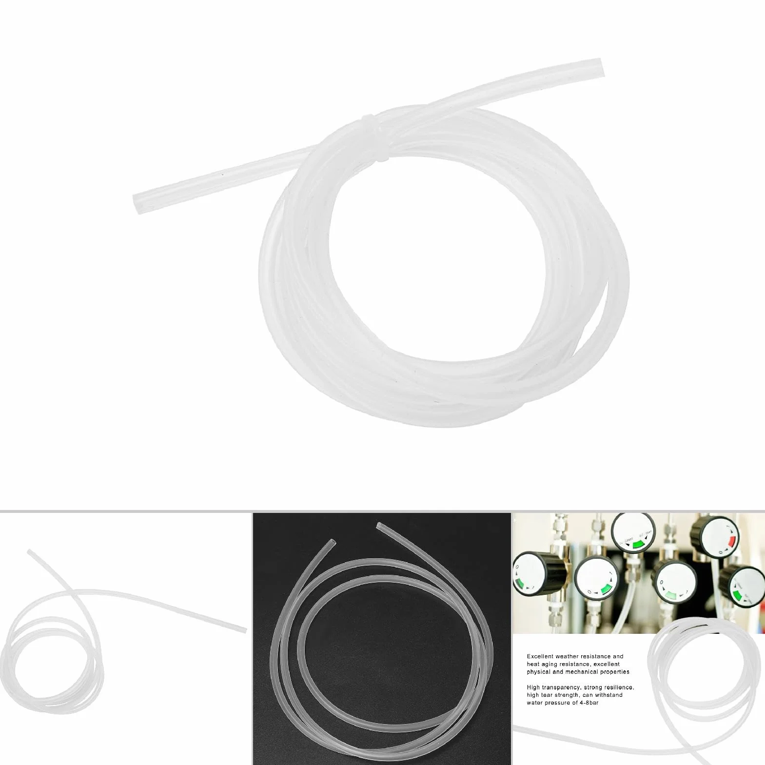 1 metr / 39,37 cala 1 mm x 3 mm / 2 mm x 4 mm / 3 mm x 5 mm Perystaltyczne węże silikonowe Elastyczne uniwersalne węże pompy Przezroczyste o dużej wytrzymałości dla GMP Farmacja, biotechnologia (nr 2)