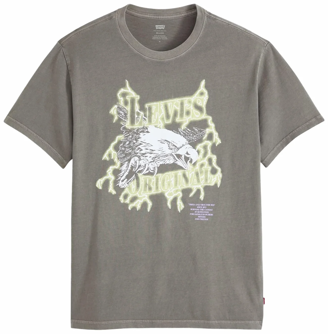 Levi's Ss Relaxed Fit Tee Lightning Eagle Smoke, Lightning Eagle Smok, L