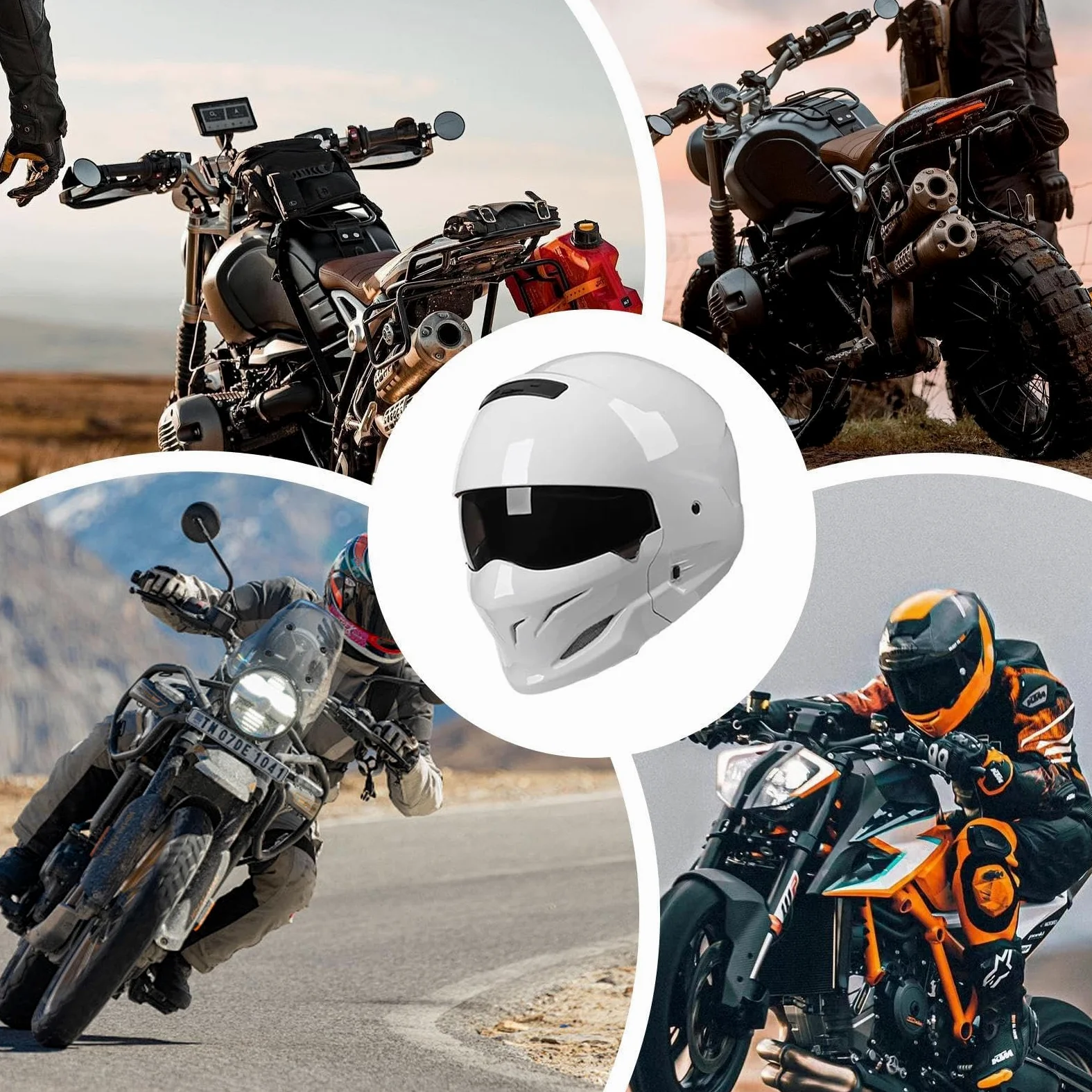 Męskie czapki ochronne na motocykl, czapka ochronna do motocykli ulicznych - kask w stylu retro do wyścigów szosowych, dla dorosłych