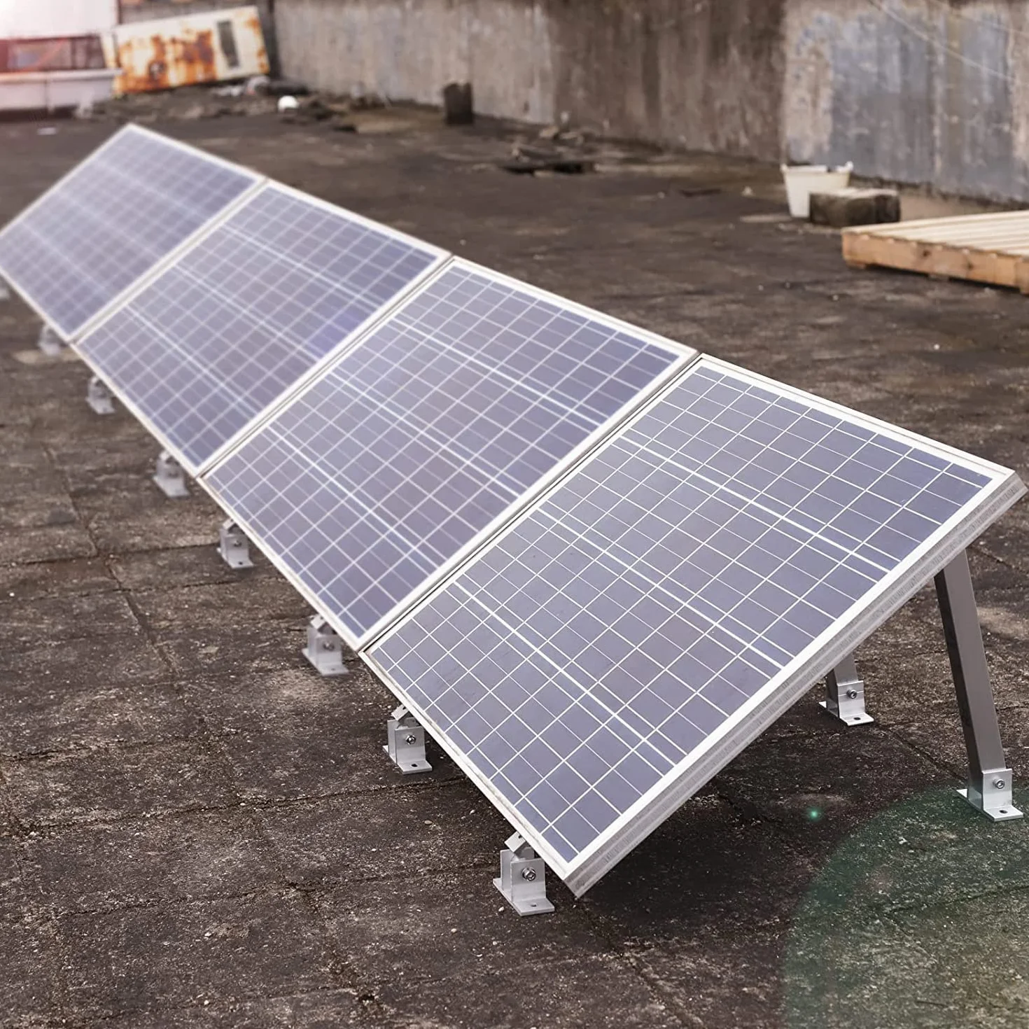 Zestaw 2 uchwytów na moduł solarny, regulowany kątowy uchwyt na panel słoneczny, regulowane uchwyty na moduły solarne do przyczep kempingowych, łodzi, systemów dachowych niezależnych od sieci (aluminium)