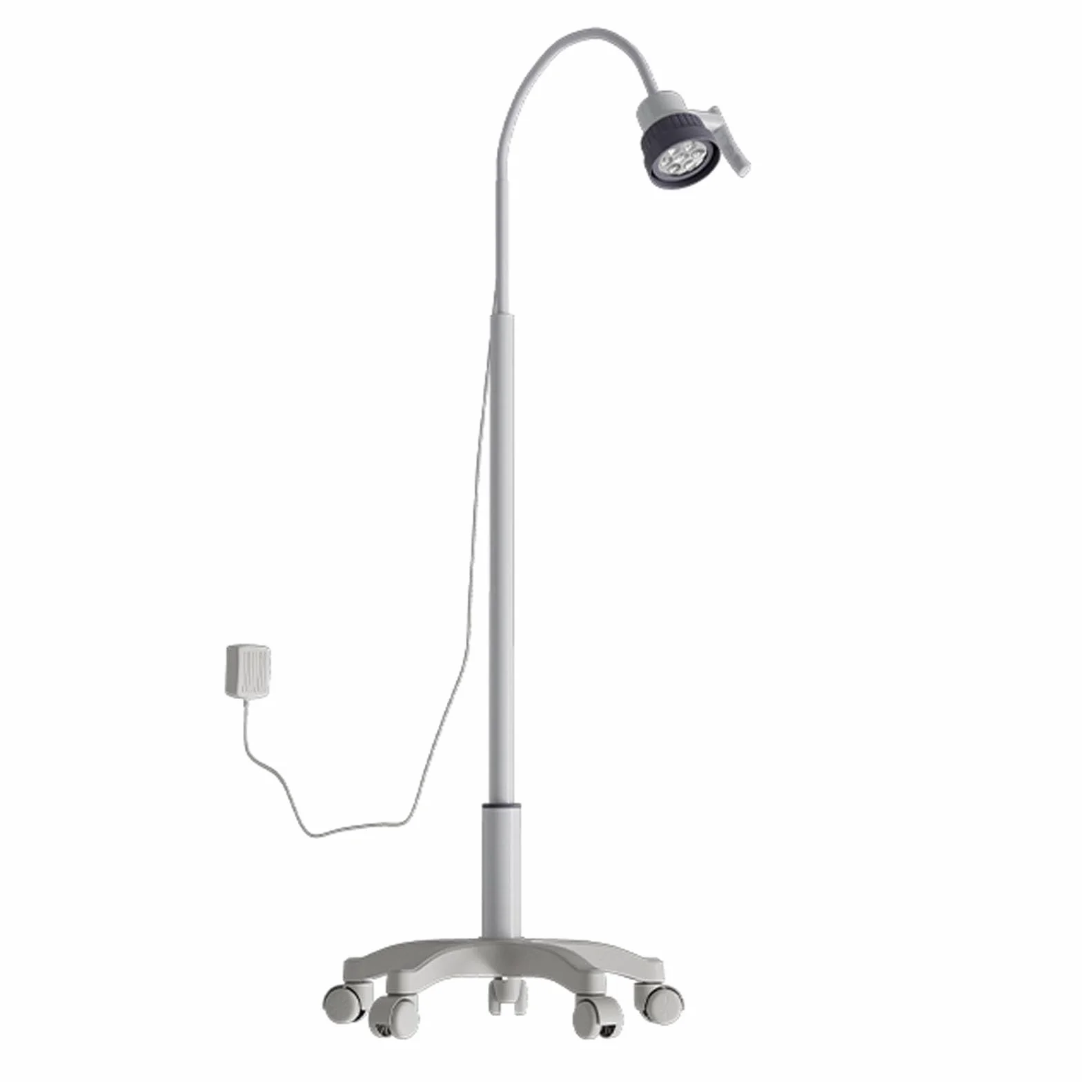 5W Lampa do Badania Medycznego, Lampa do Badania Chirurgicznego LED, z Ruchomą Podstawą i Kółkami, Lampa do Badania Stomatologicznego, Lampa do Badania z Gęsią Szyją
