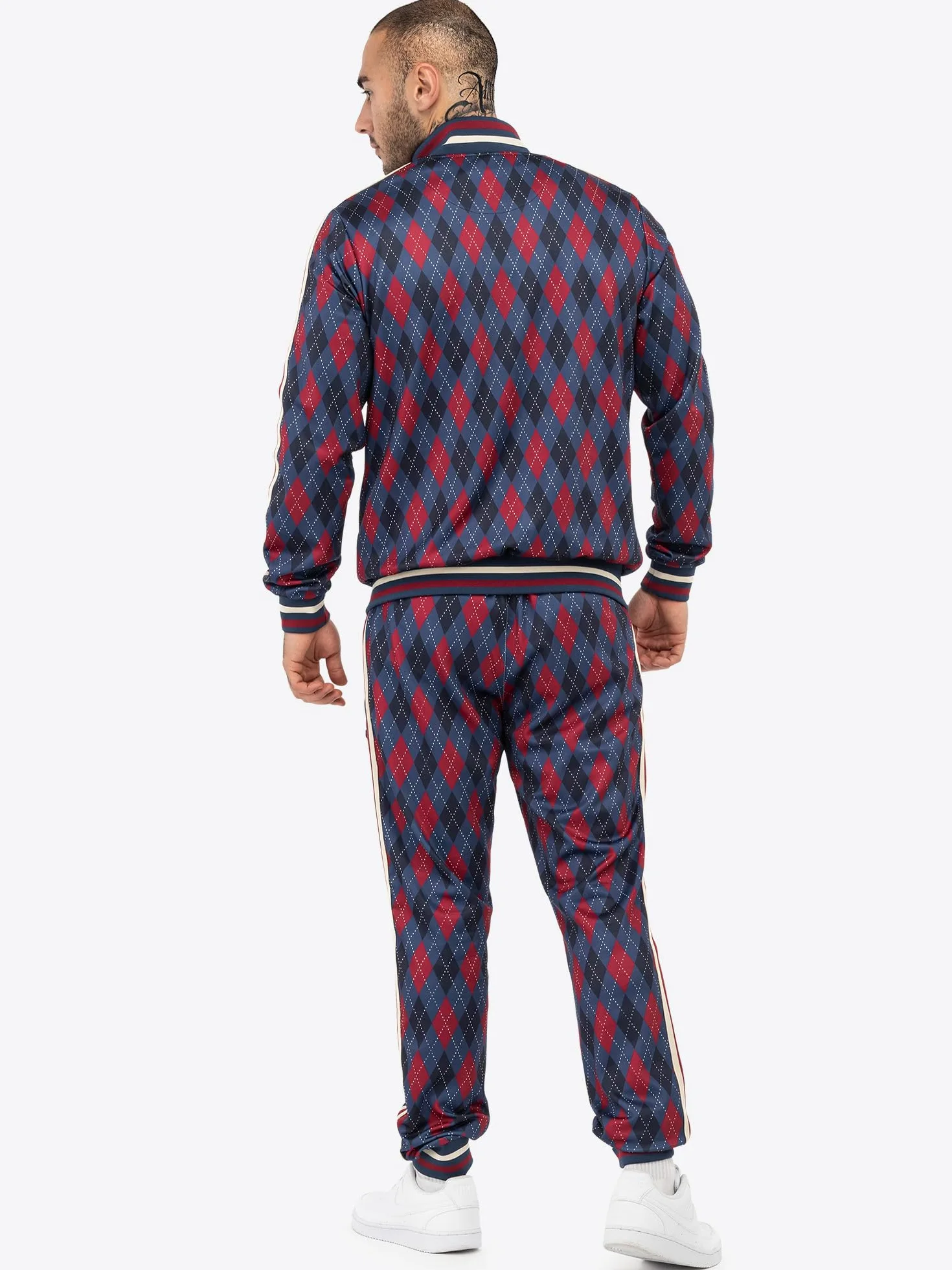 Lonsdale M?ski dres treningowy w?ski krój Redford, granatowy/czerwony/ecru, XXL, 117636, granatowy/czerwony/ecru, XXL