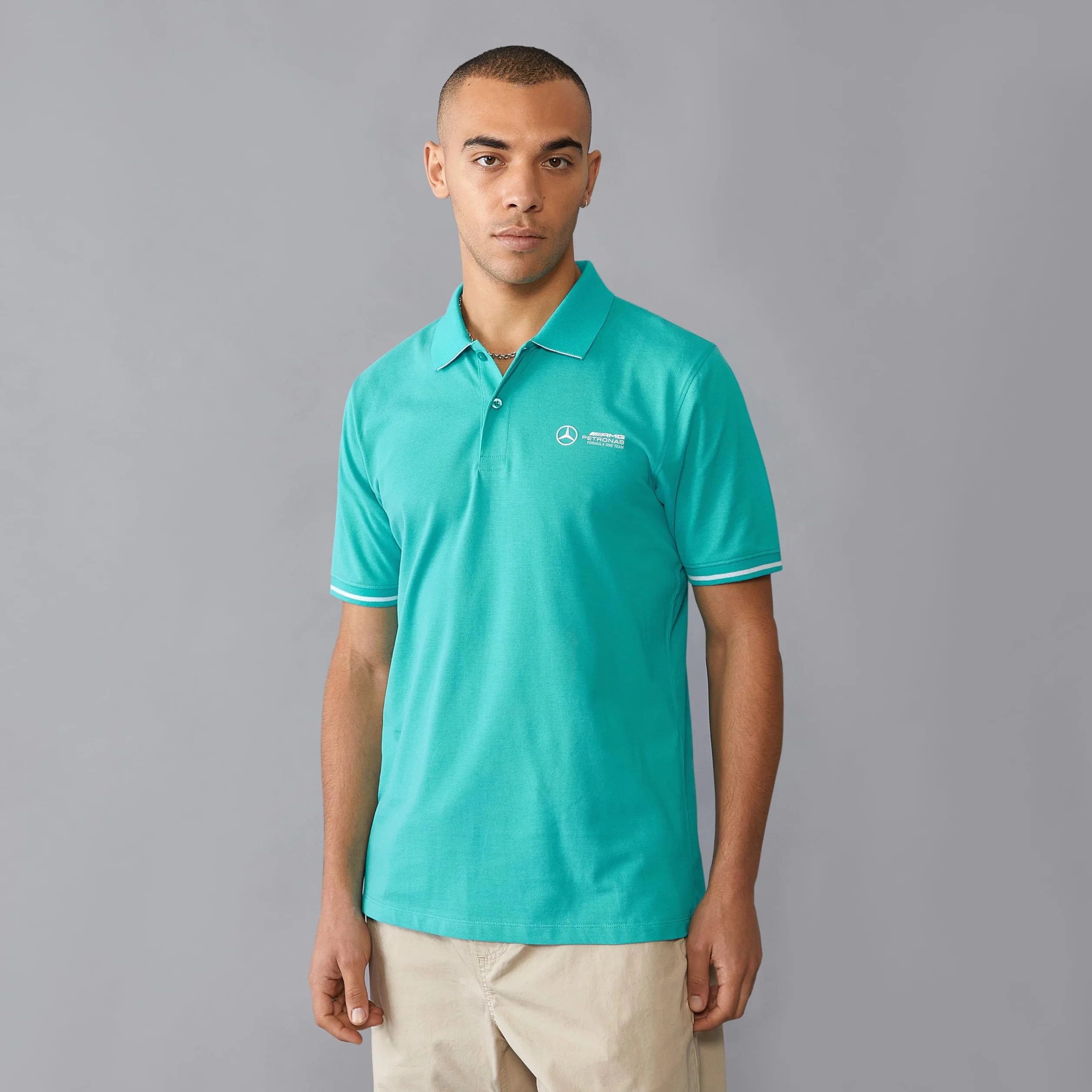 Mercedes AMG Petronas Męska koszulka polo F1 3D logo zespołu