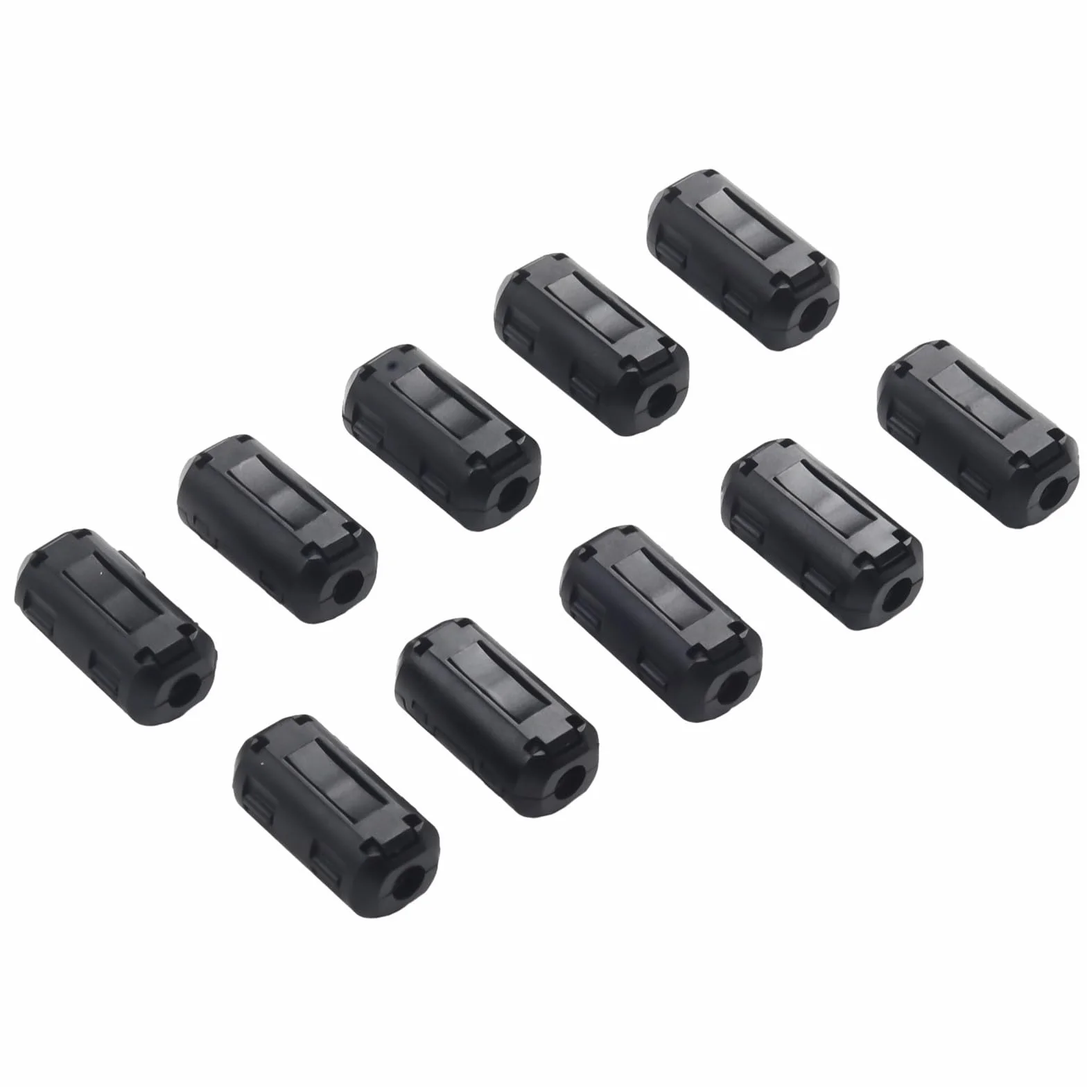 Zilimontt 10 szt. TDK 5 mm rdzeń ferrytowy tłumik hałasu, pierścień filtrujący, klips do kabla USB audio wideo przewód zasilający (czarny)