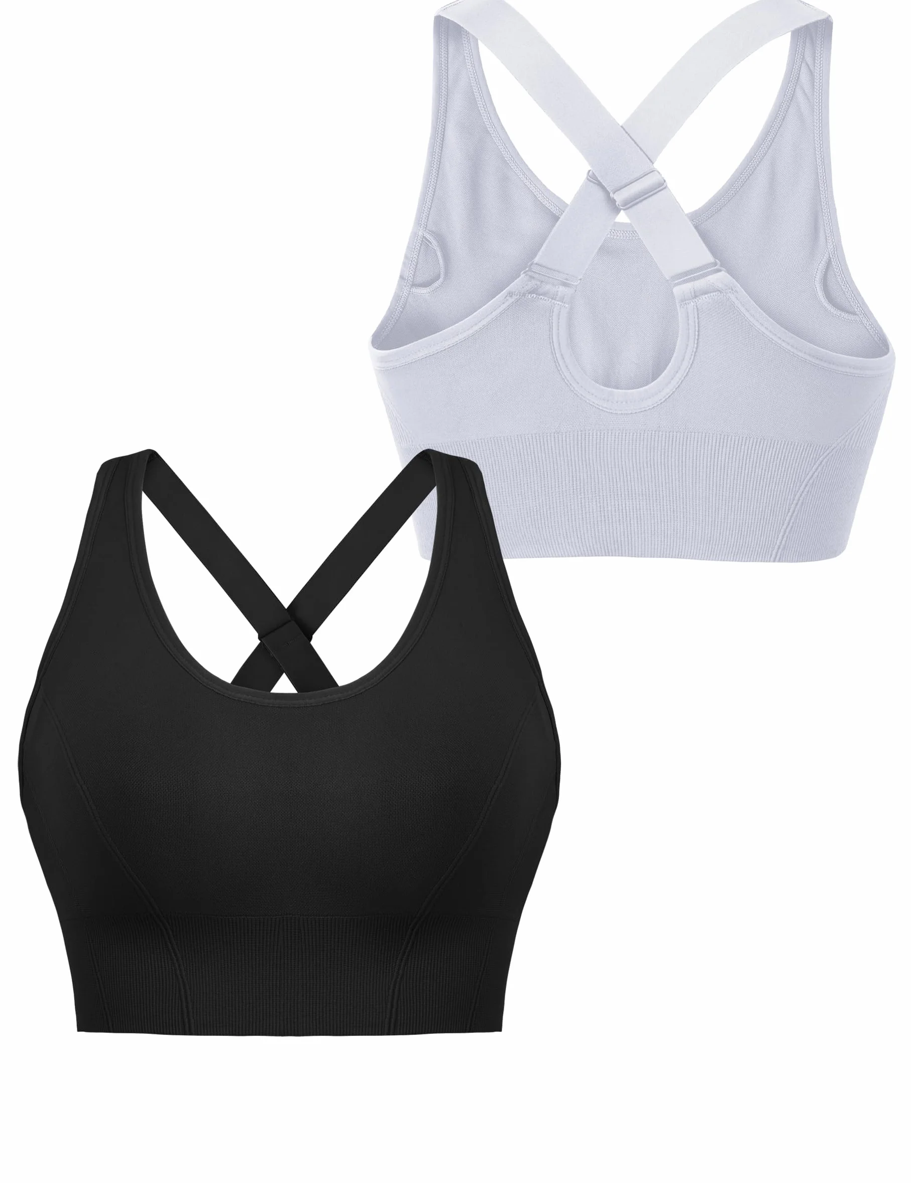 Litherday Damski biustonosz sportowy z wysokim uderzeniem bez fiszbin krzyżowy sportowy top do jogi fitness push up z wyjmowanymi wkładkami S-XXL