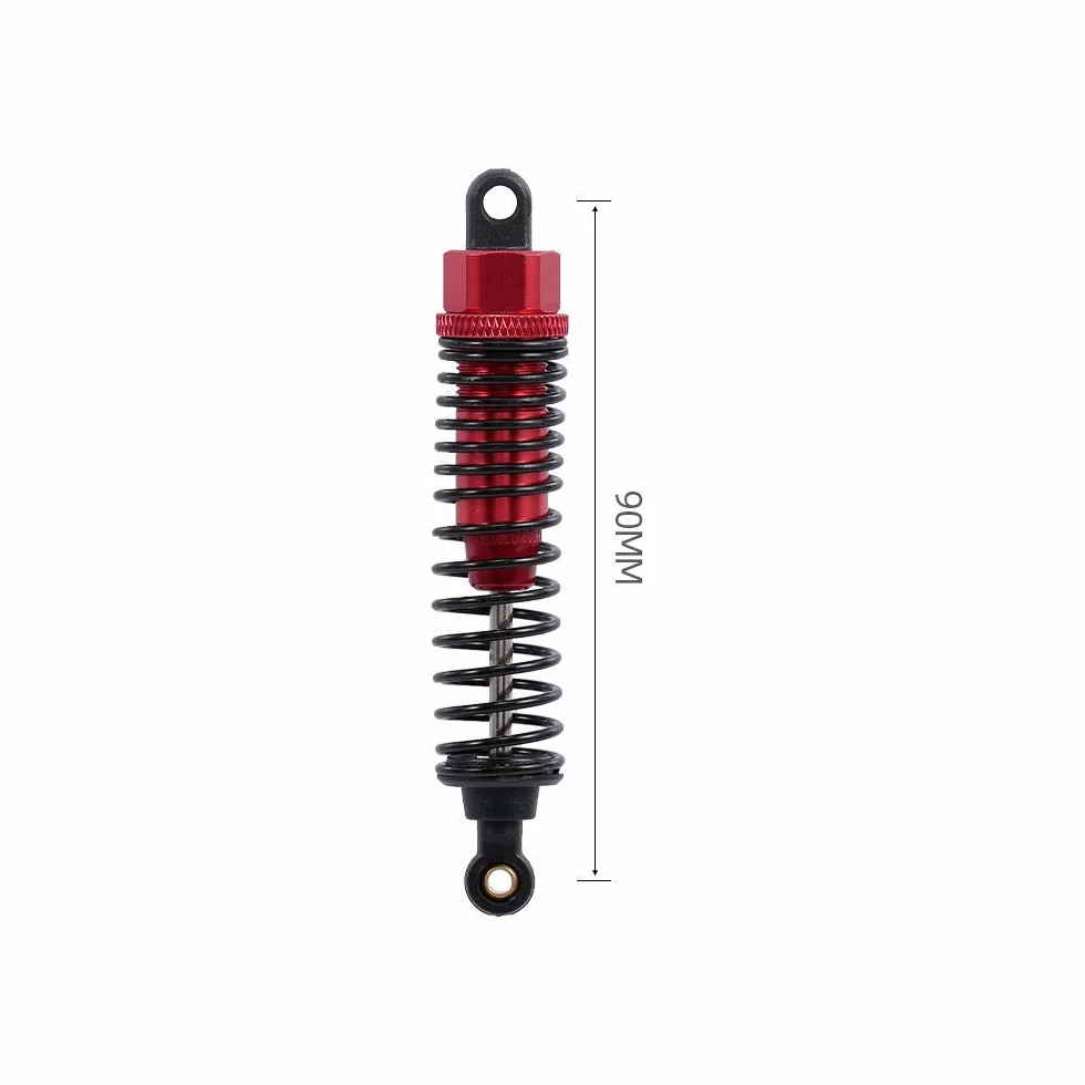 4-pak amortyzatorów przednich i tylnych z metalu z regulacją, 60 mm, 85 mm, 100 mm, 1/10 samochodziki RC, części do samochodów ciężarowych, Crawler typ Axial SCX10 TRX4 D90 (czerwień, 85 mm)